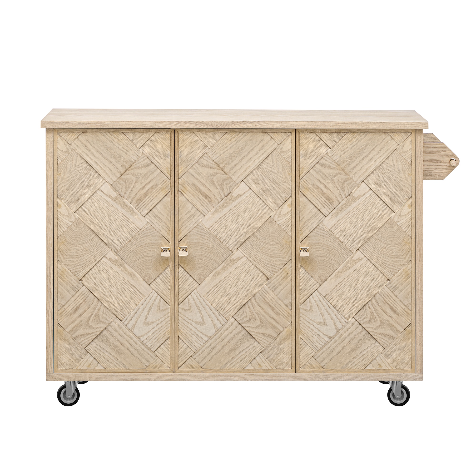 Best Selling Home Decor - Brown MDF Base with MDF Rolling Kitchen Island ( 29.5-in x 51.2-in x 36...