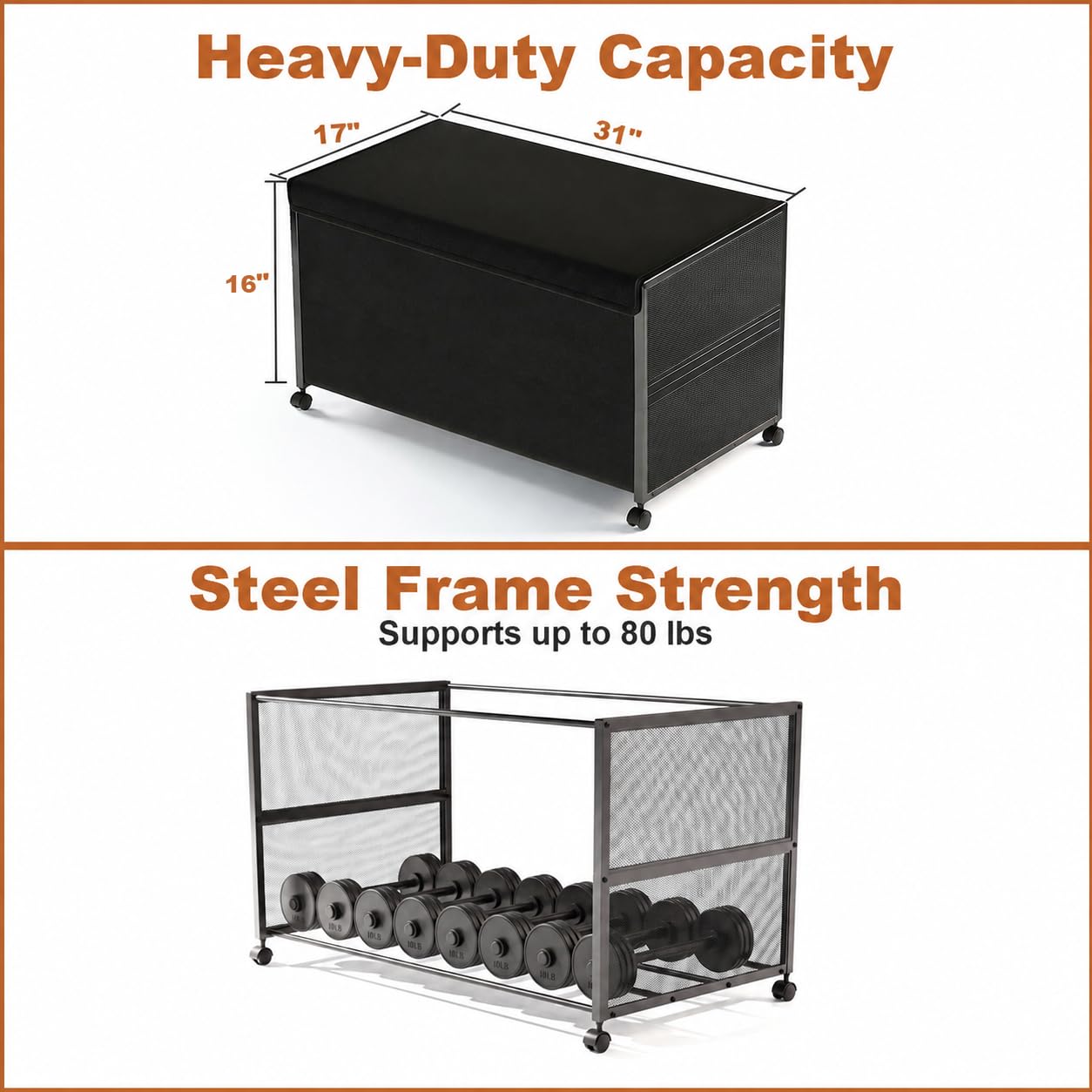 YICSAM Black 2PC 31Lx17Wx16H inch Under Bed Storage Containers With ...