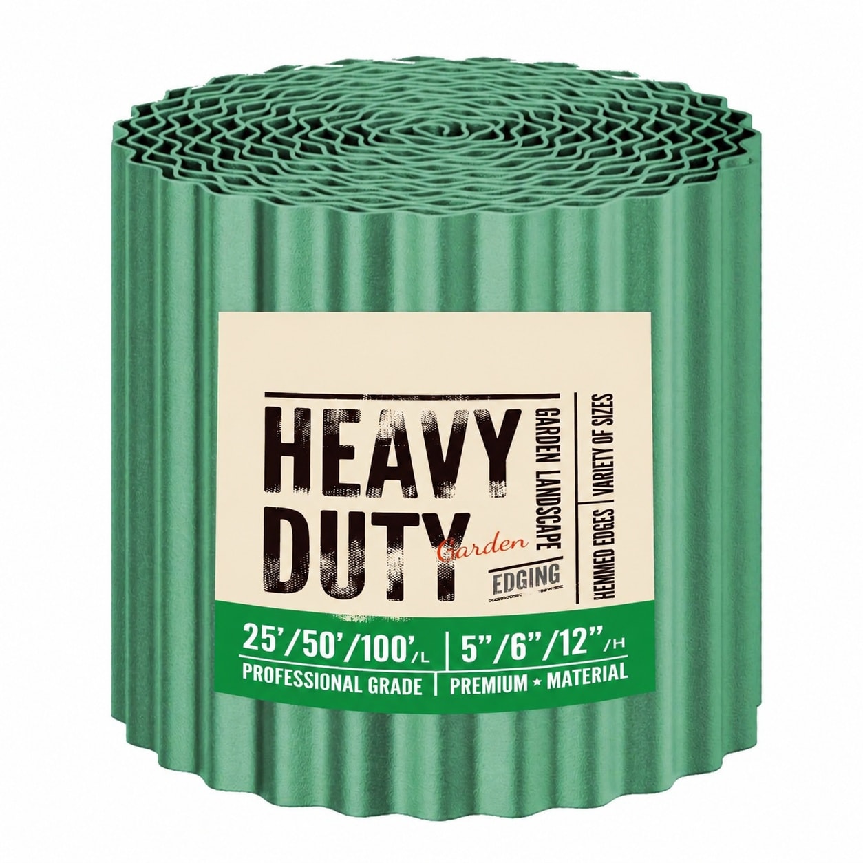 Justincity  Corrugated Metal Garden Edging 12 Inch x 50Ft Steel Landscape Edging Roll Olive Green Weather Resistant DIY Install Border for Lawn