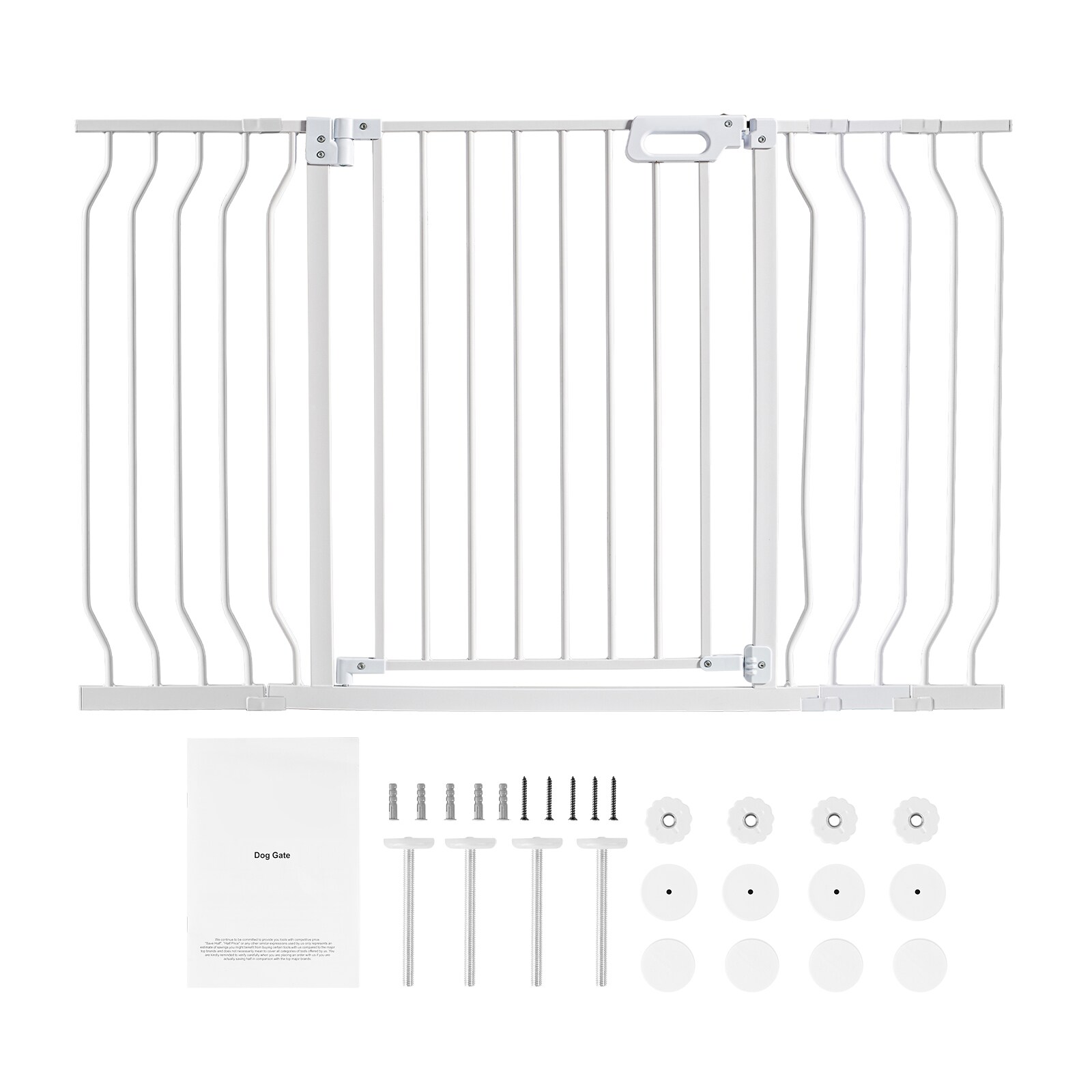 VEVOR SCLGXCWZLBS303504V0 Baby Gate  29.5in-51in Extra Wide  30in High  Dog Gate for Stairs Doorways and House  Easy Step Walk Thru Auto Close Child Gate Pet Security Gate with Pressure Mount Kit and Wall Mount Kit  White