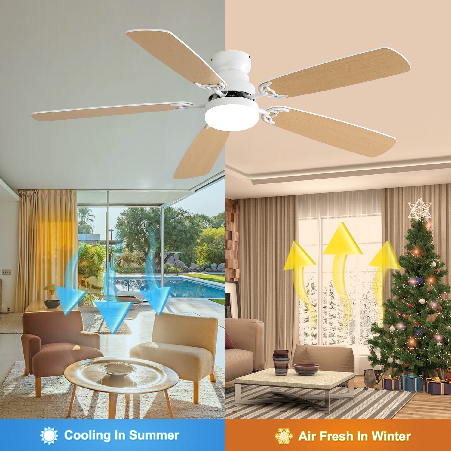 YOTOO 42YM-3037WH-1L Ceiling-Fans - View #3