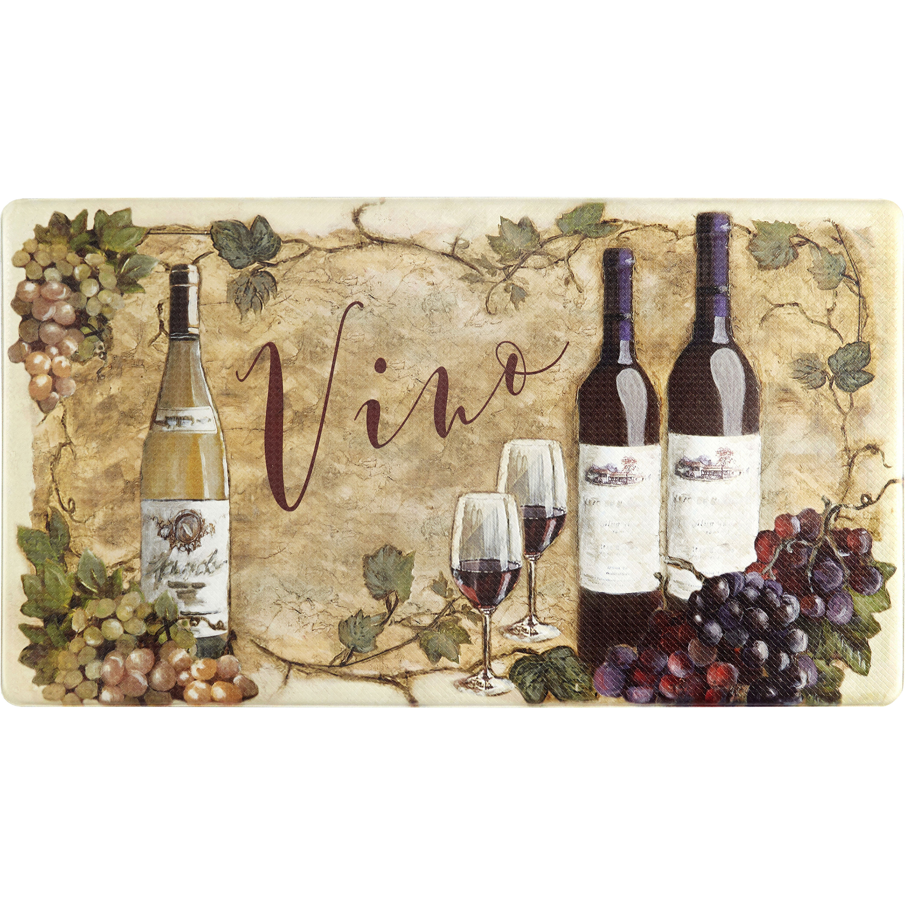 J&V TEXTILES CNC88 20-in x 39-in Multicolor PVC Non-Slip Grip Indoor or outdoor Decorative Home Anti-fatigue Mat