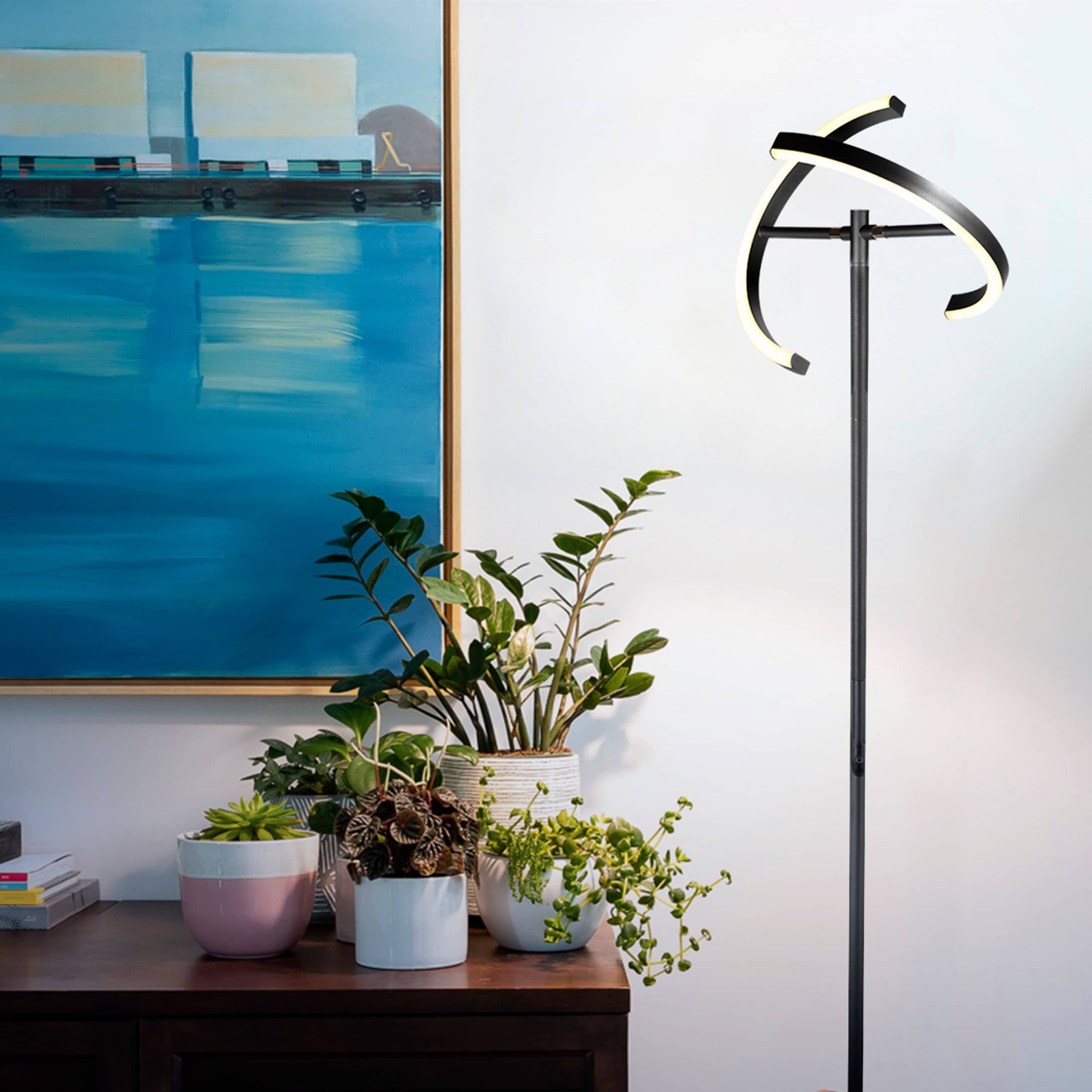 Brightech 72-in Classic Black Torchiere Floor Lamp in the Floor Lamps  department at