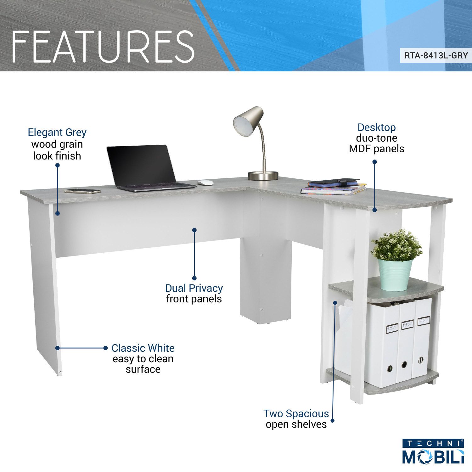 JASMODER RTA-8413L-GRY desks - View #3