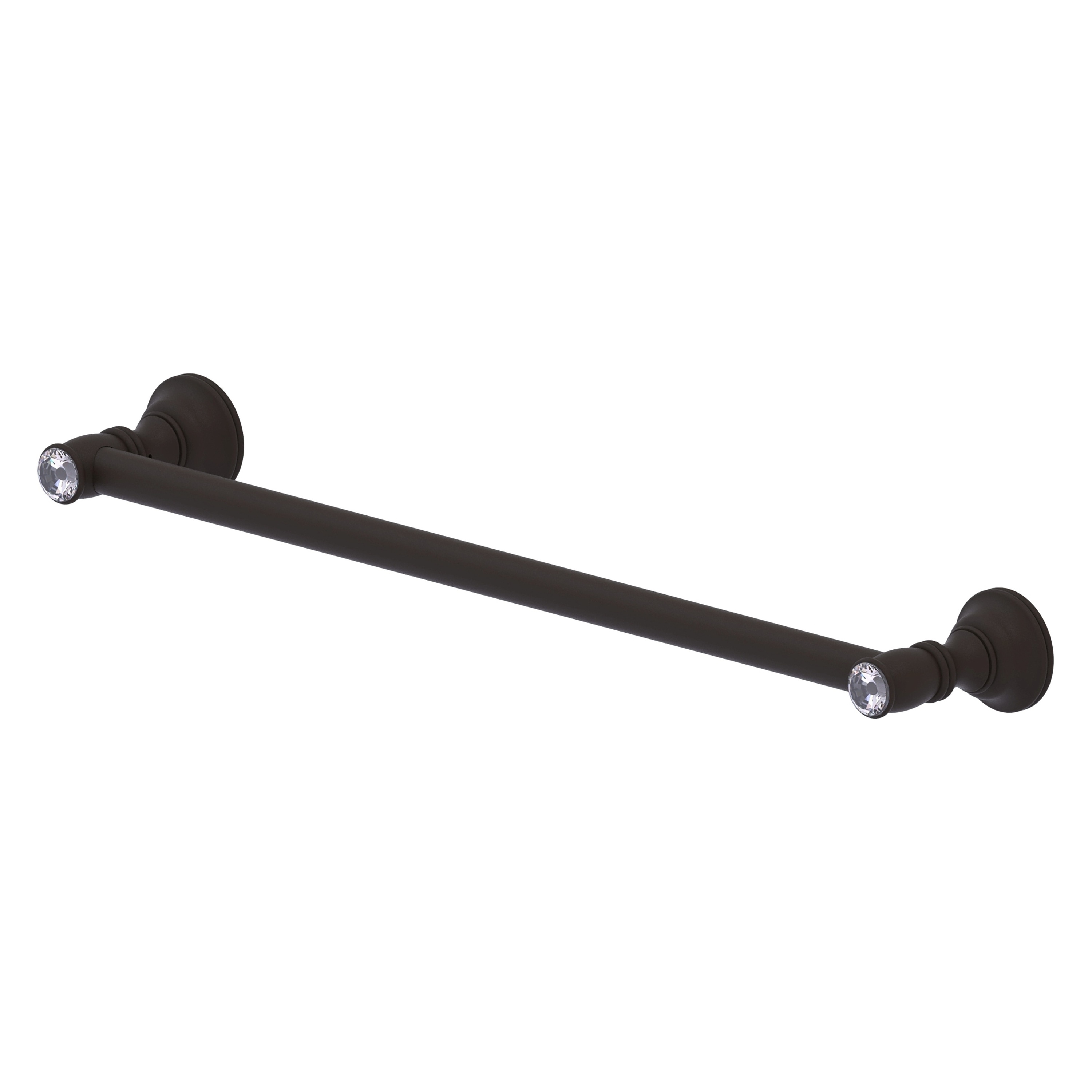 Allied Brass CC-41-30-ORB Carolina Crystal 30-in Oil Rubbed Bronze Wall mount Single Towel Bar