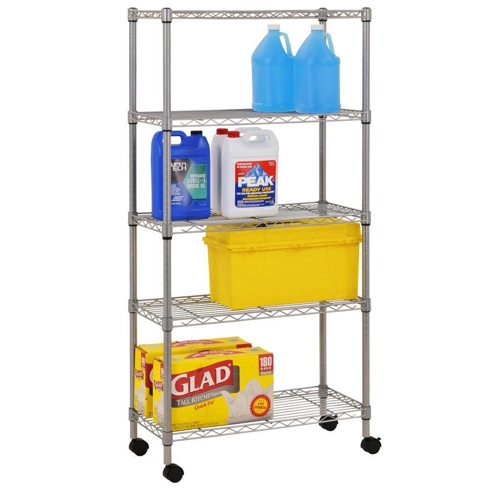 Sandusky Muscle Rack Steel Heavy Duty 5 Tier Utility Shelving Unit 30 In W X 14 In D X 60 In H