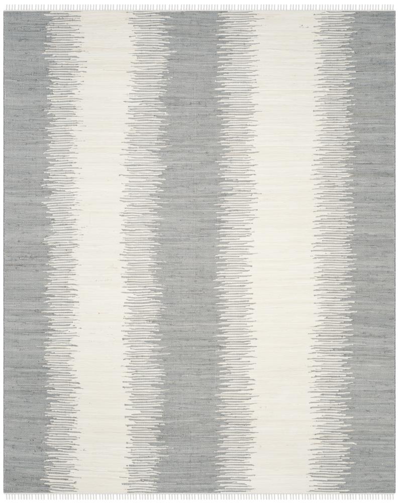 Safavieh MTK751K-8 Montauk Morro 8 x 10 (ft) Cotton Gray Rectangular Indoor Stripe Coastal Area rug
