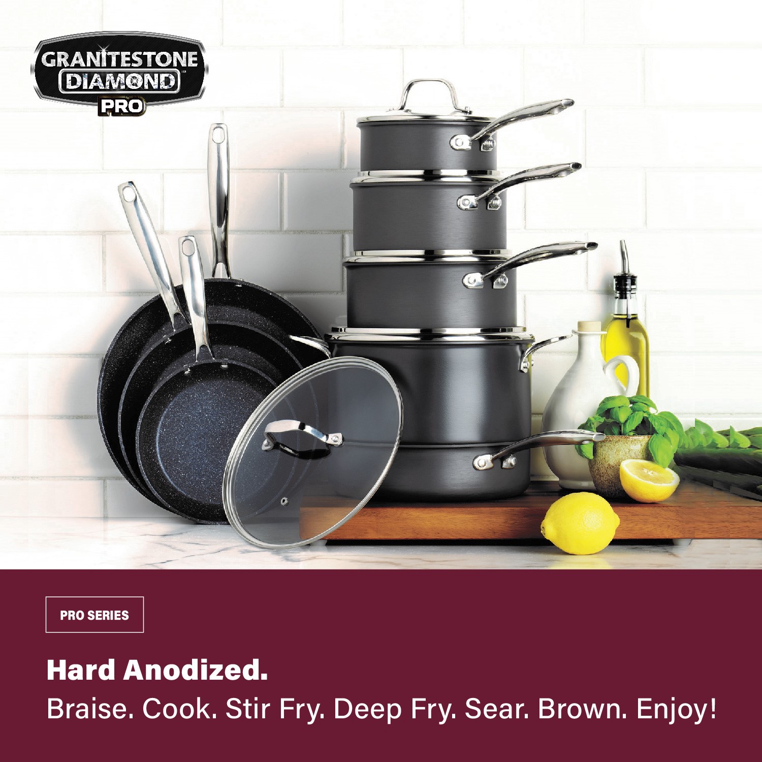 Granitestone Armor Max 14-Piece Hard Anodized Cookware Set 