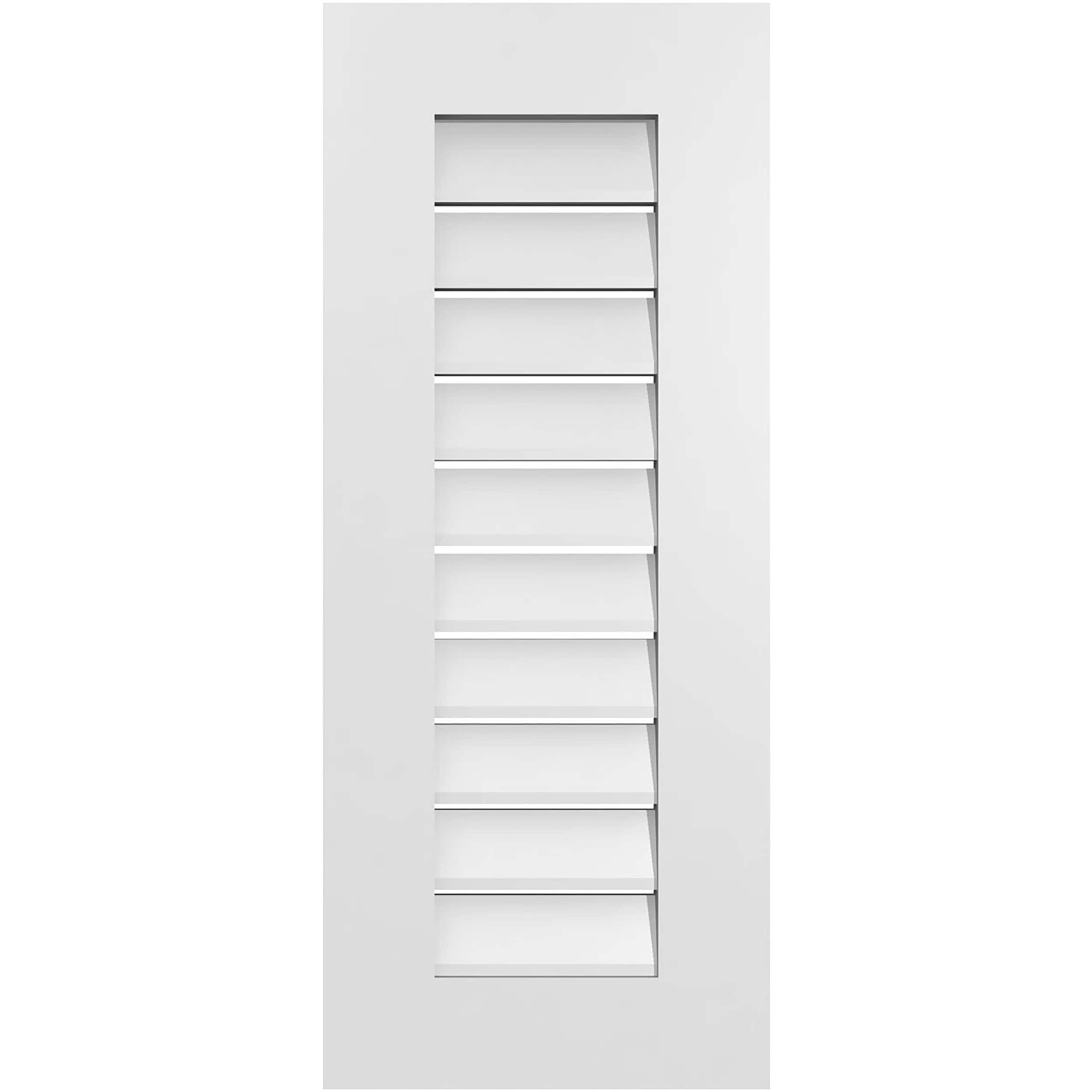 Ekena Millwork GVPVE14X3401SF 14-Inches x 34-Inches Off-white Rectangle PVC Gable Louver Vent
