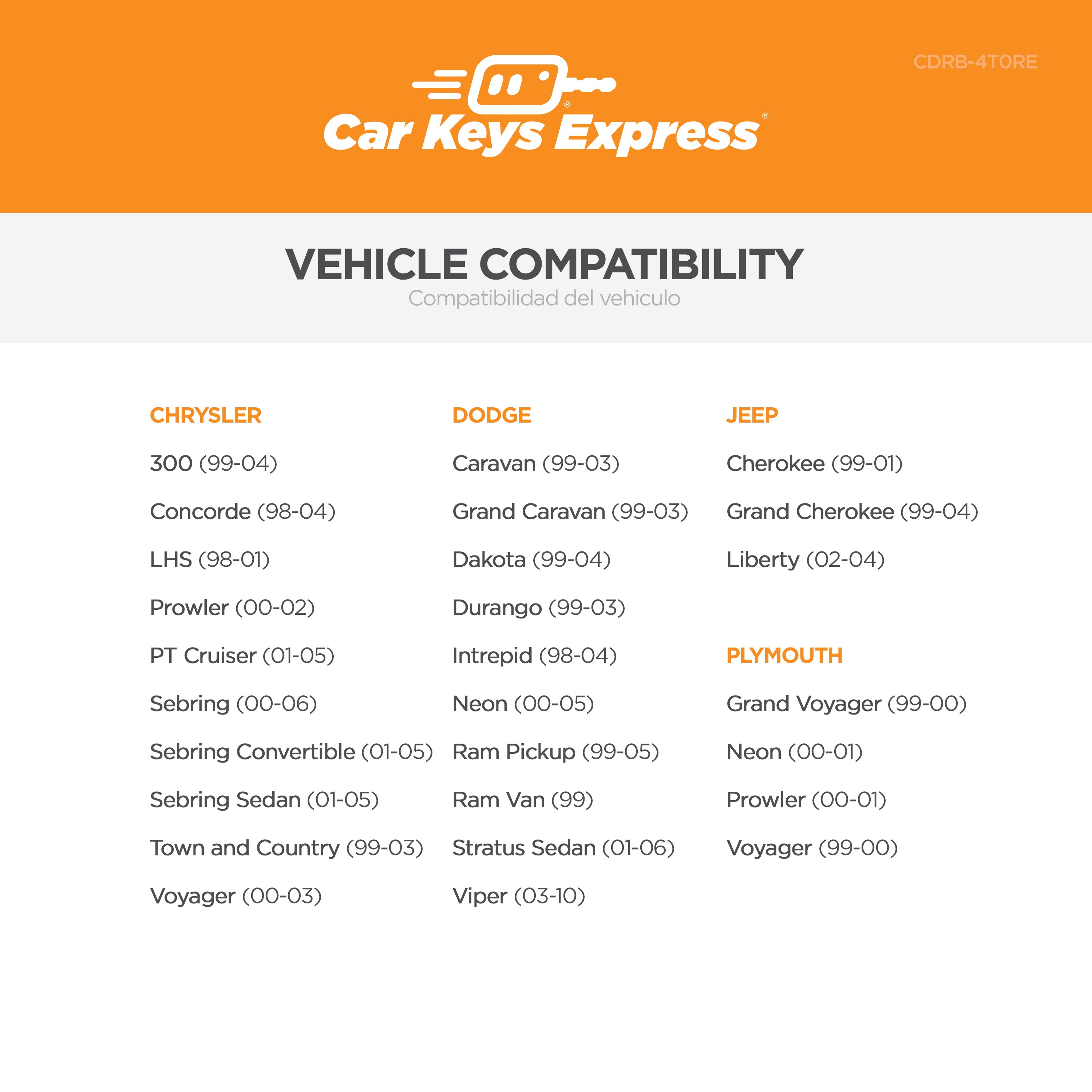 Car Keys Express CDRB-4T0RE Key-Accessories - View #2