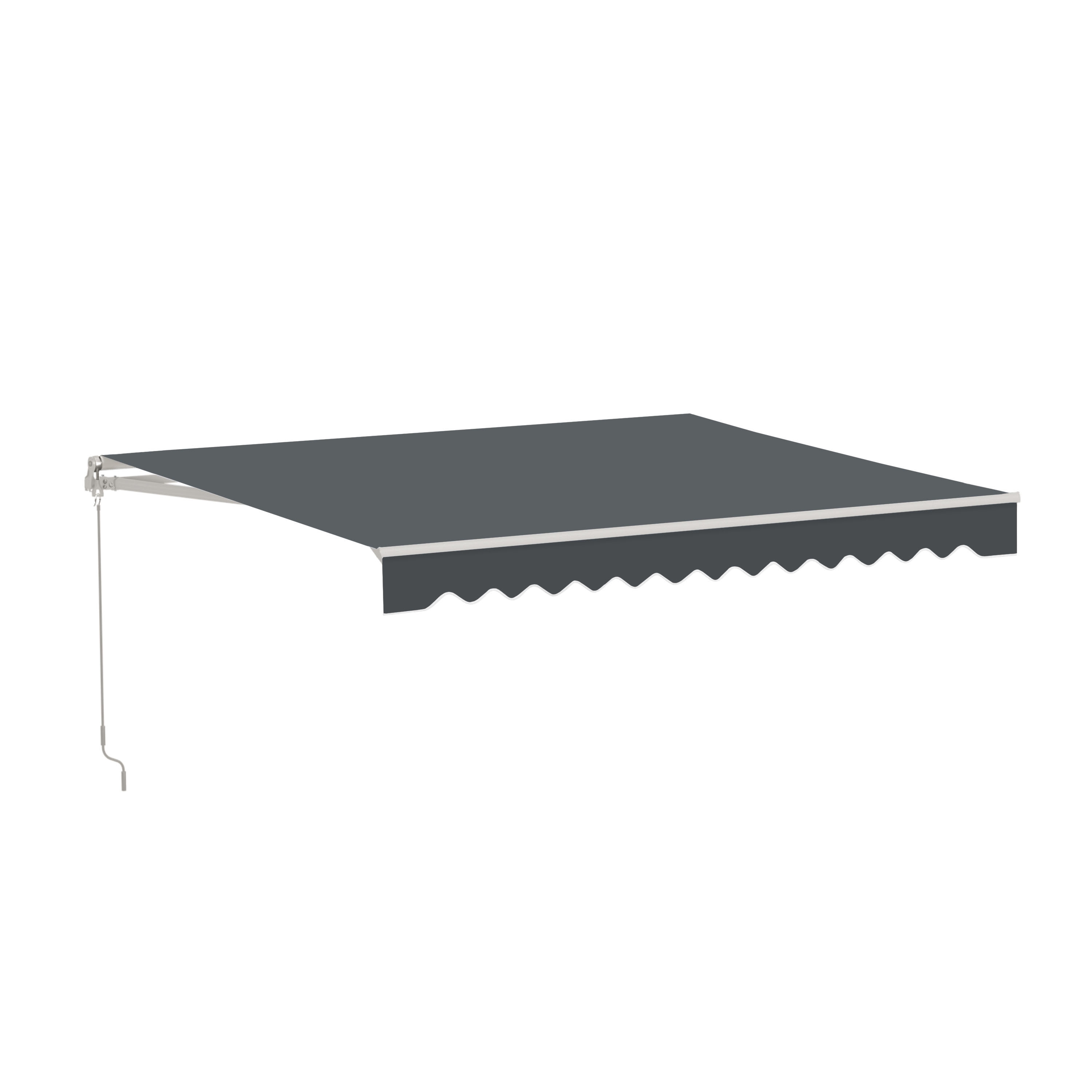 ALEKO AW10X8GY80-LO 120-in Wide x 96-in Projection x 10-in Height Metal Gray Solid Manual Retractable Patio Awning
