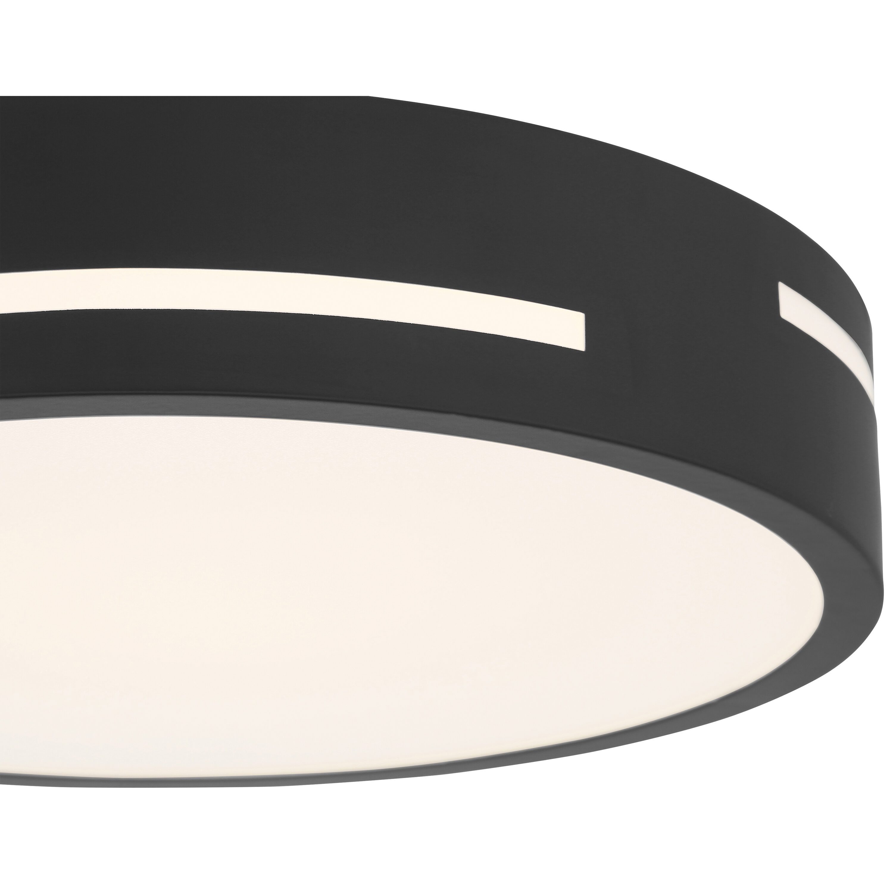 Matte Black Glass LED Drum Flush Mount Light