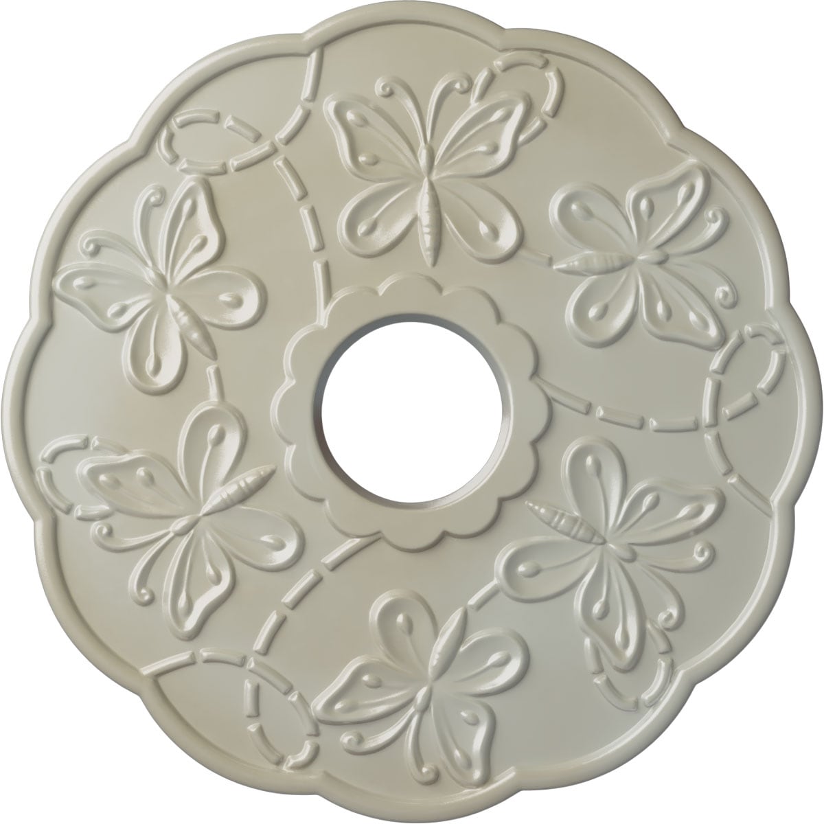 Ekena Millwork CM17TSFBS Terrones Butterfly 17.875-in W x 17.875-in L Painted Flash Blue Polyurethane Whole Ceiling Medallion