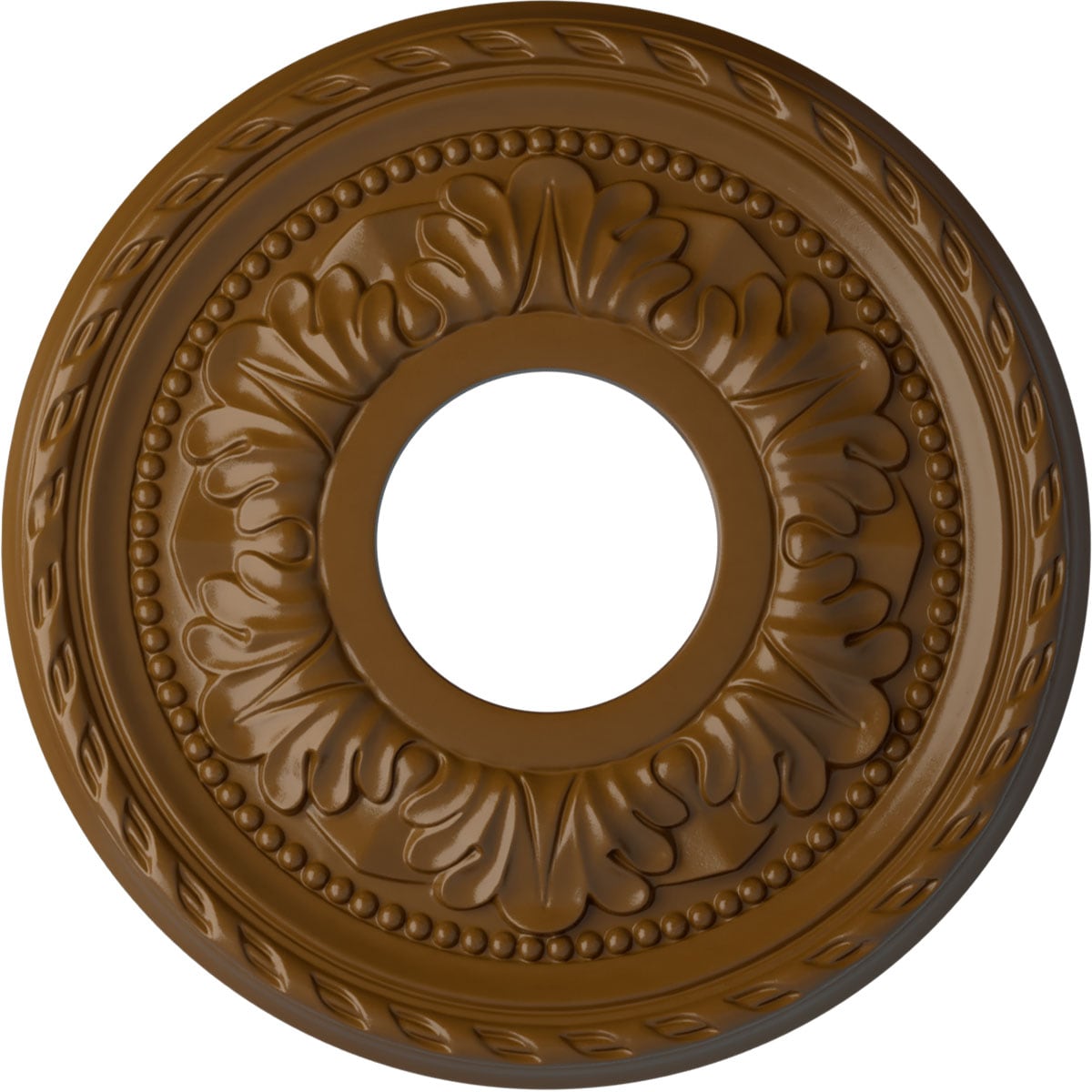 Ekena Millwork CM11PMSTF Palmetto 11.375-in W x 11.375-in L Painted Smokey Topaz Polyurethane Whole Ceiling Medallion