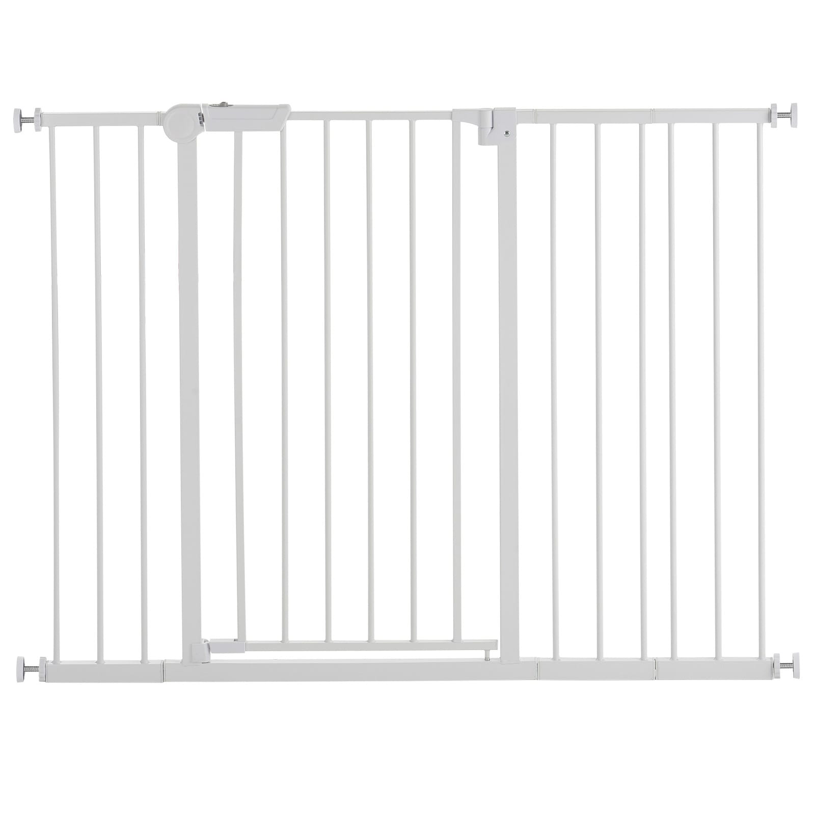 VEVOR SCLGXCWZLBS308093V0 Baby Gate  26-48 Inches Adjustable Width  36 Inches High Dog Gate  Easy Step Walk Thru  for Child Pet Security  Pressure Mount Kit  Wall Cups  One-Hand Open  for Stairs and Doorways  White