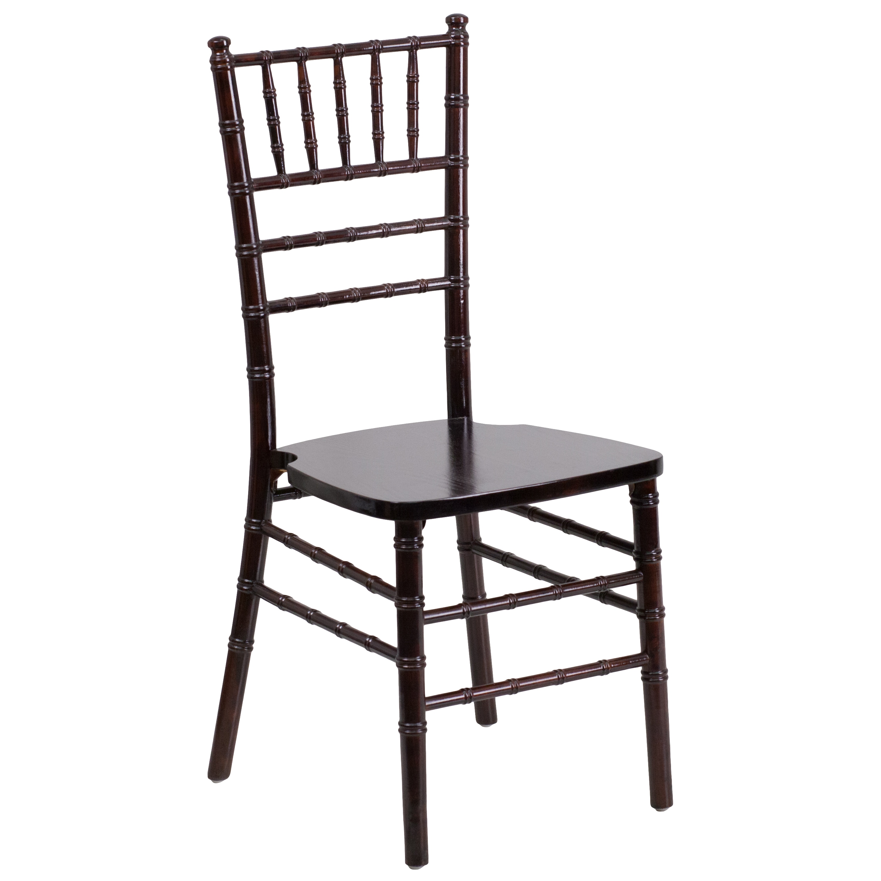 Walnut High Slat Chiavari Wood Side Chair