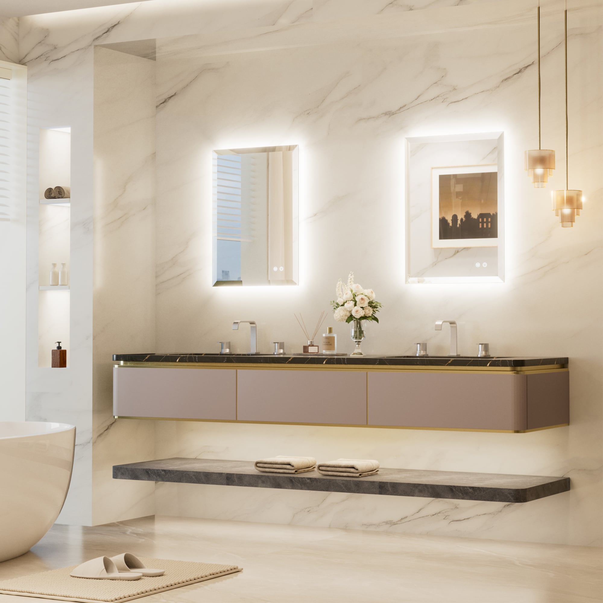 Keonjinn LW-DJ-BX-5171 Framed-Bath-Mirrors - View #2