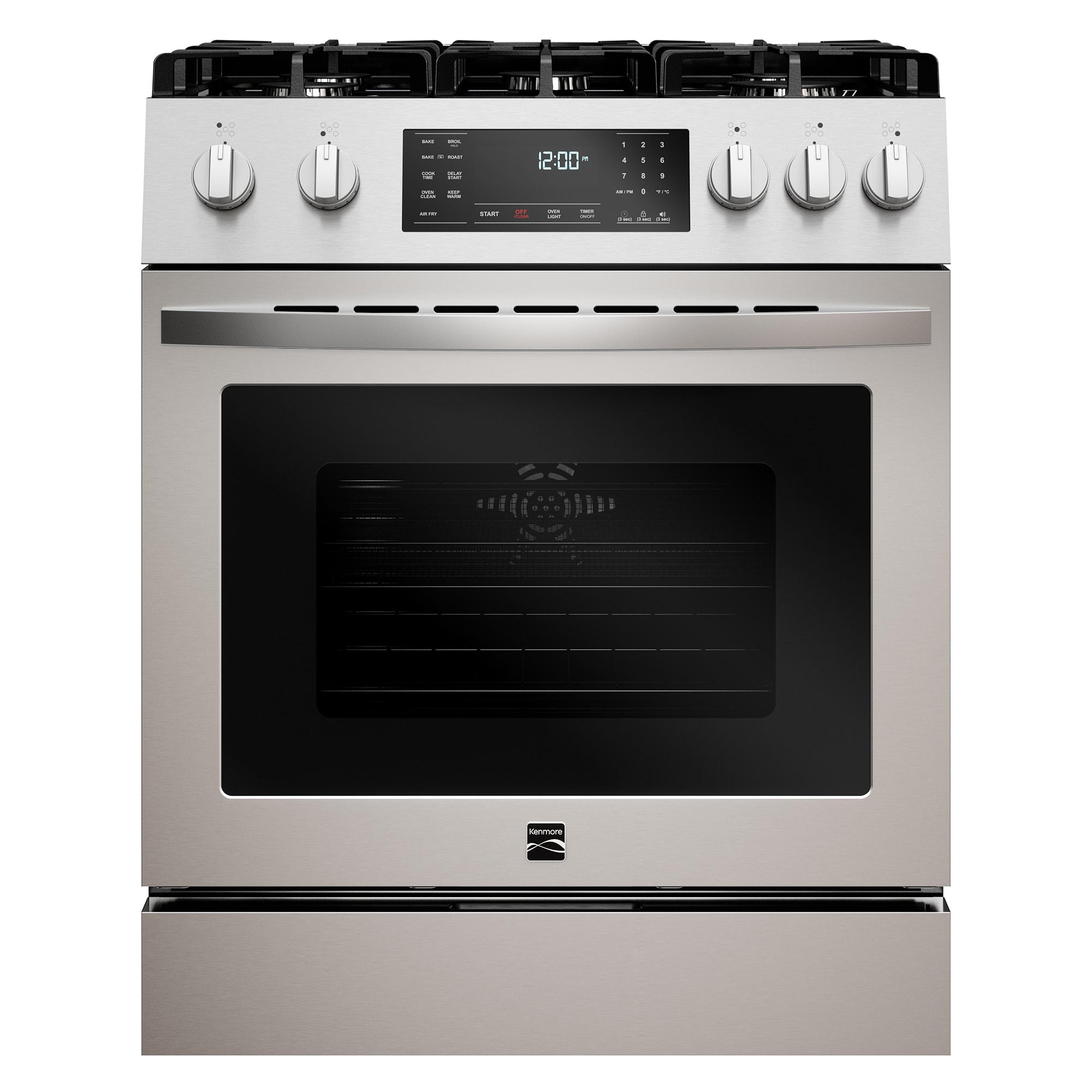Kenmore 2275293 30-in 5 burners 4.8-cu ft Air Fry Convection Oven Freestanding Natural Gas Range ( Stainless Steel )