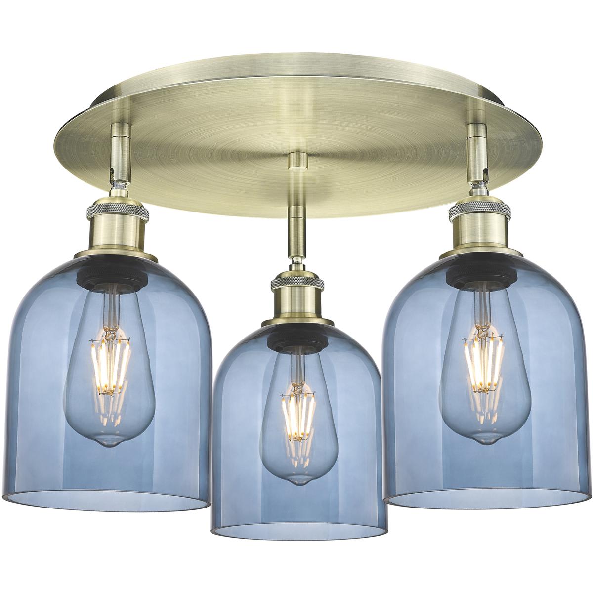 Innovations Lighting 2669976 516-3C-AB-G558-6BL Ballston Bella Flush Mount Antique Brass