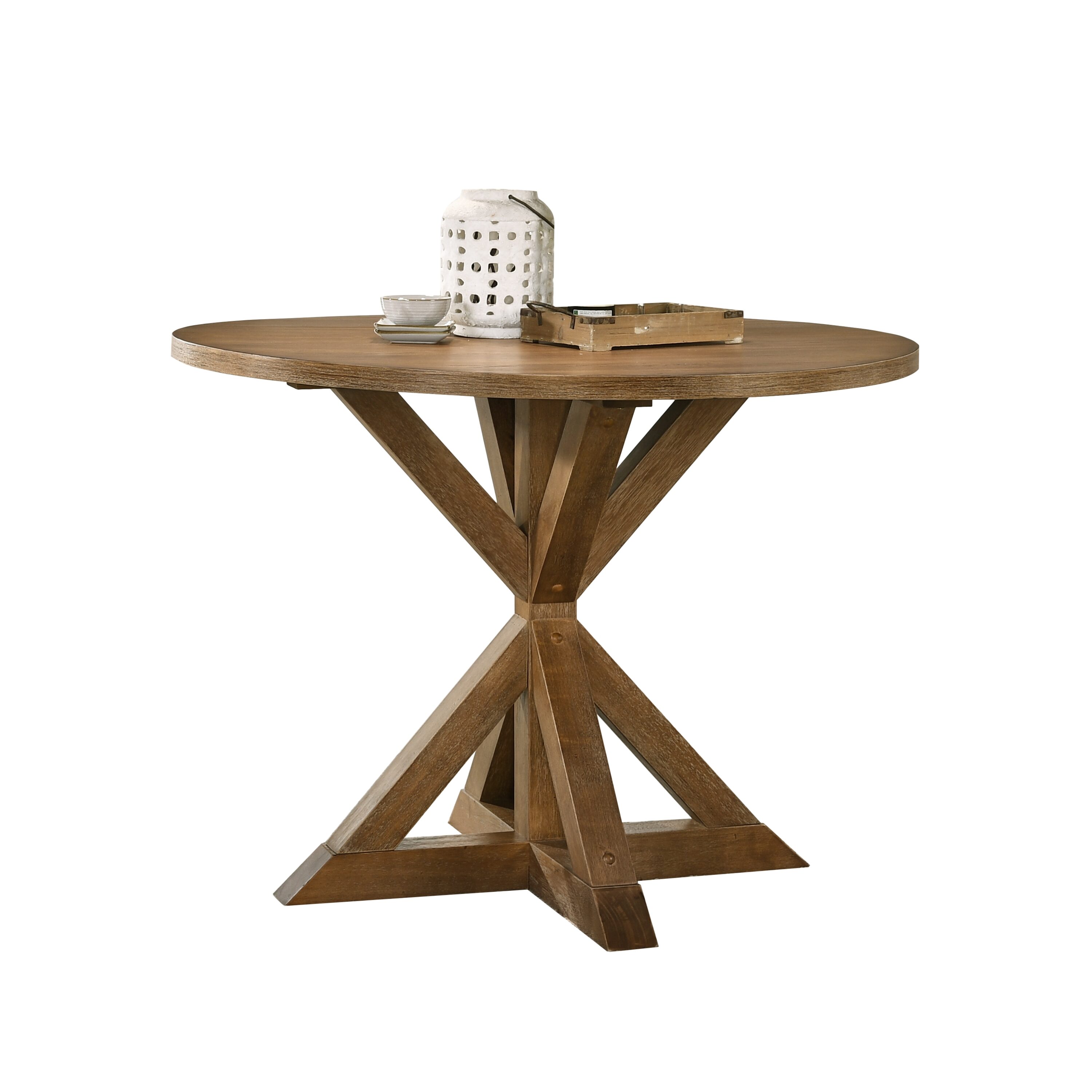Roundhill Furniture Windvale Cross-Buck Base Counter Height Dining Table