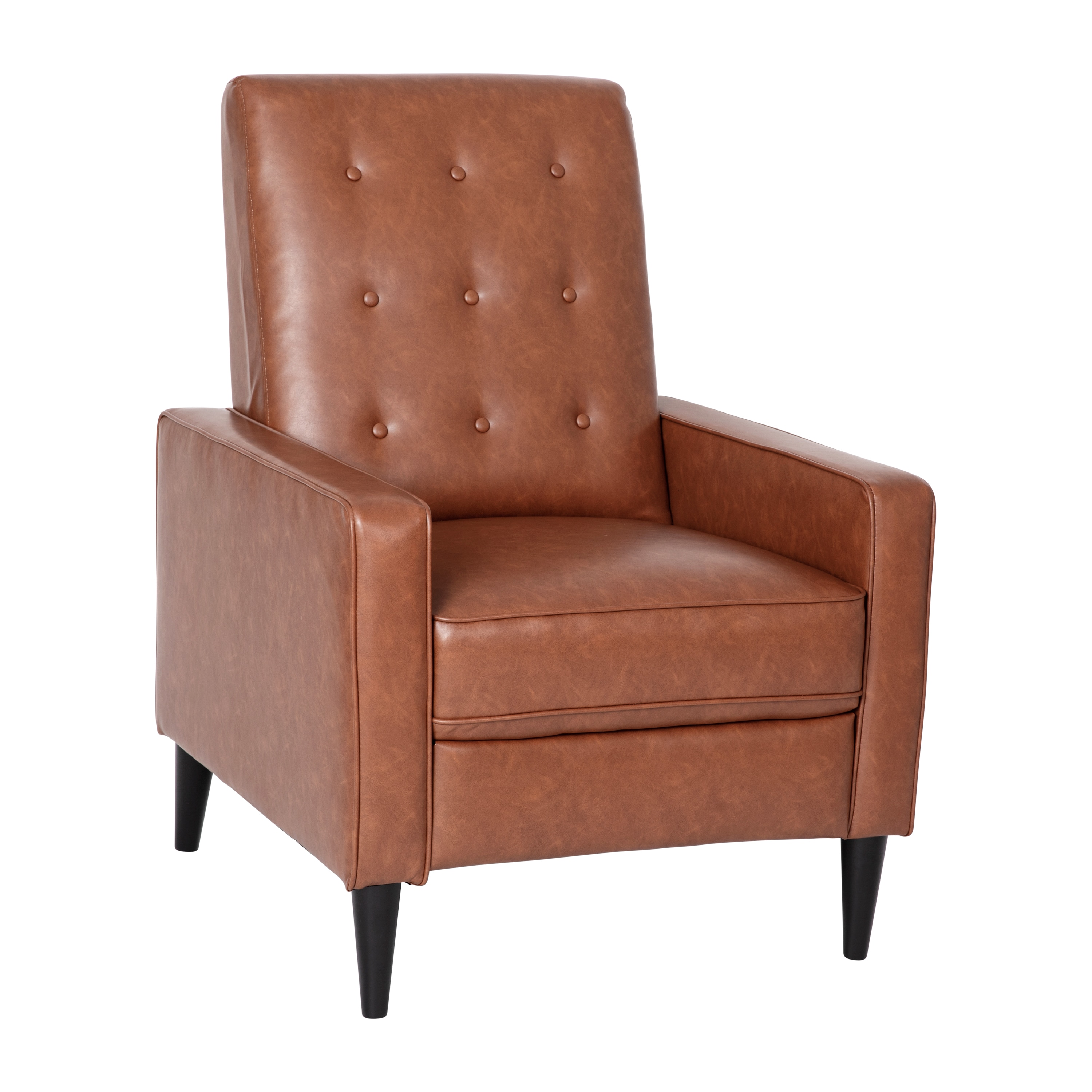 Flash Furniture Cognac Brown Polyester Upholstered Tufted Recliner #840196321264