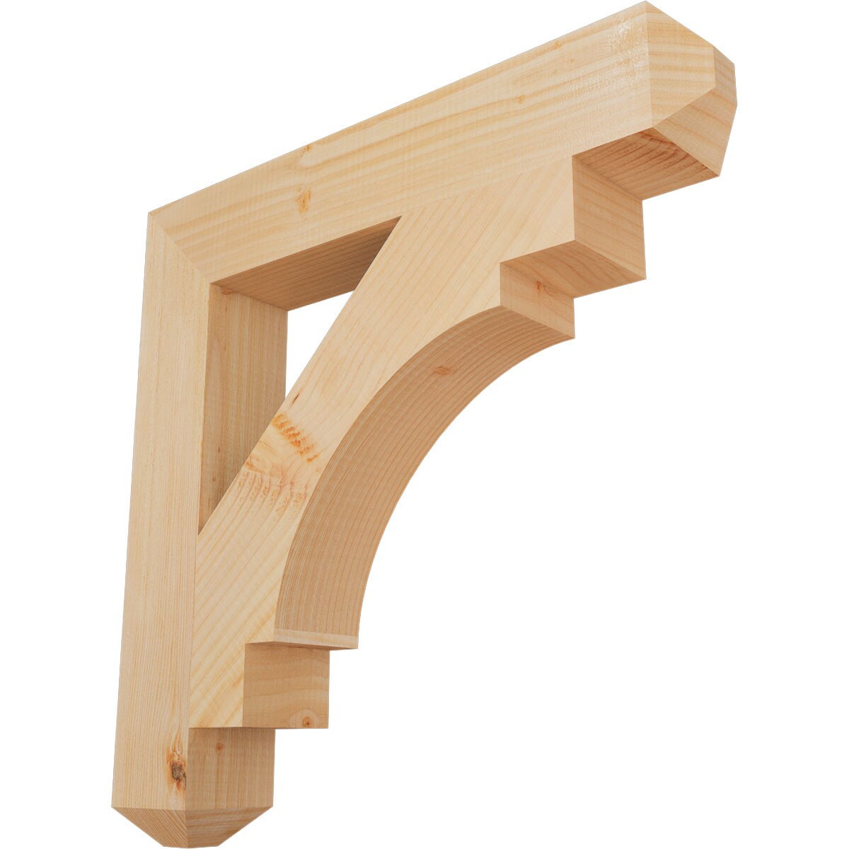 Ekena Millwork BKT04X24X24MRC04SDF Merced craftsman smooth 3-1/2-in x 24-in x 24-in Douglas fir Brown Wood Standard bracket
