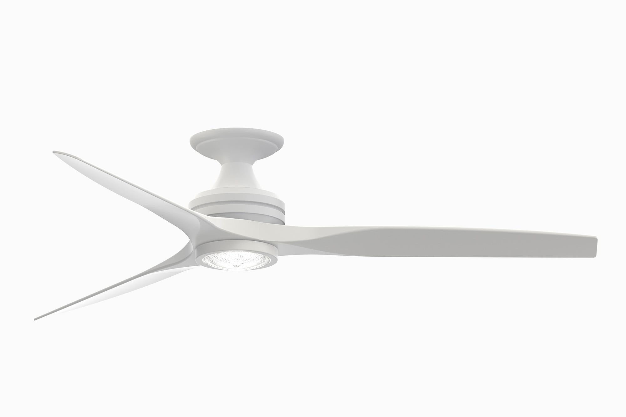 Fanimation Spitfire 60-in Matte White LED Indoor/Outdoor Smart Ceiling Fan with Remote (3-Blade)