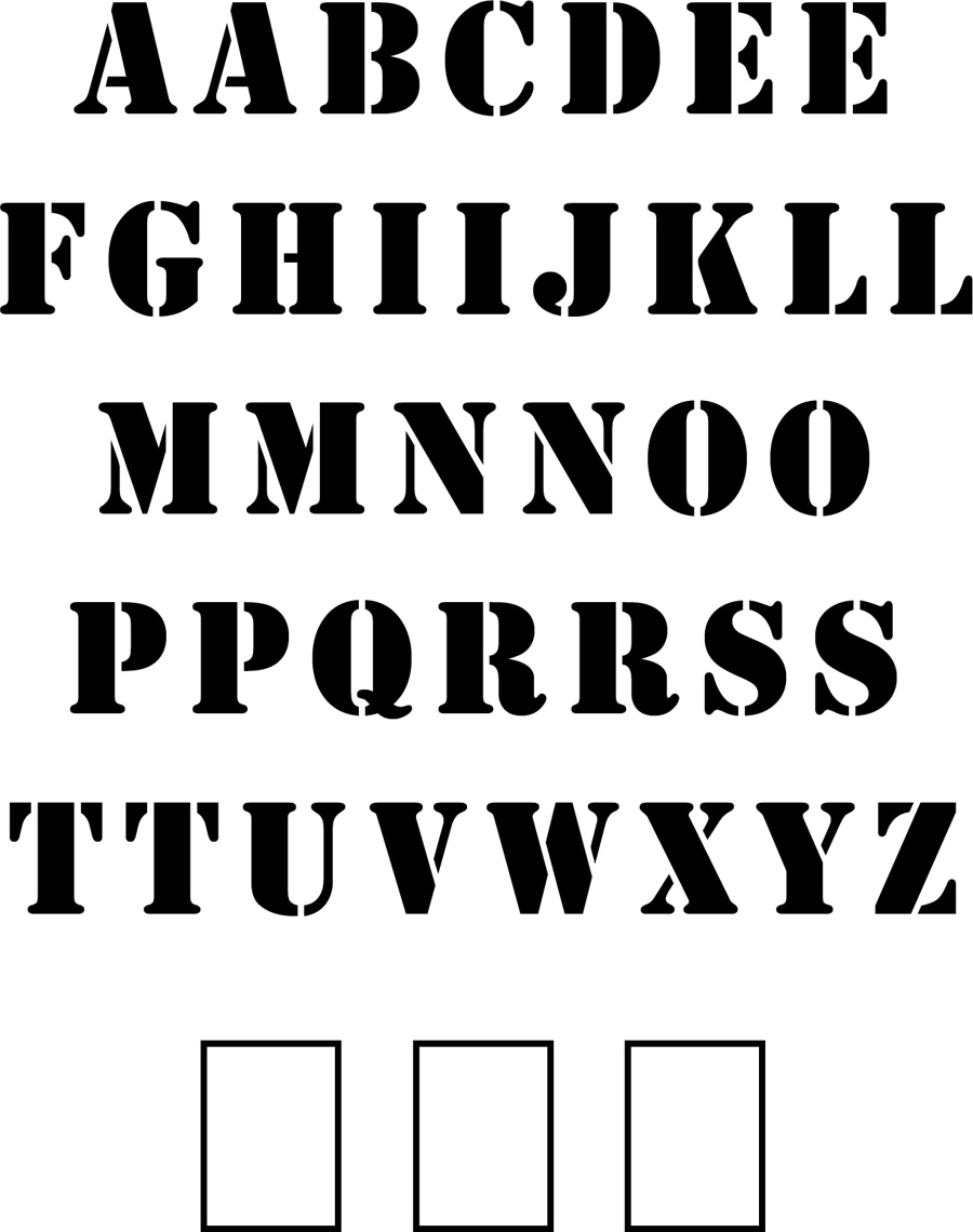 3 Letters Alphabet Stencil Pack 