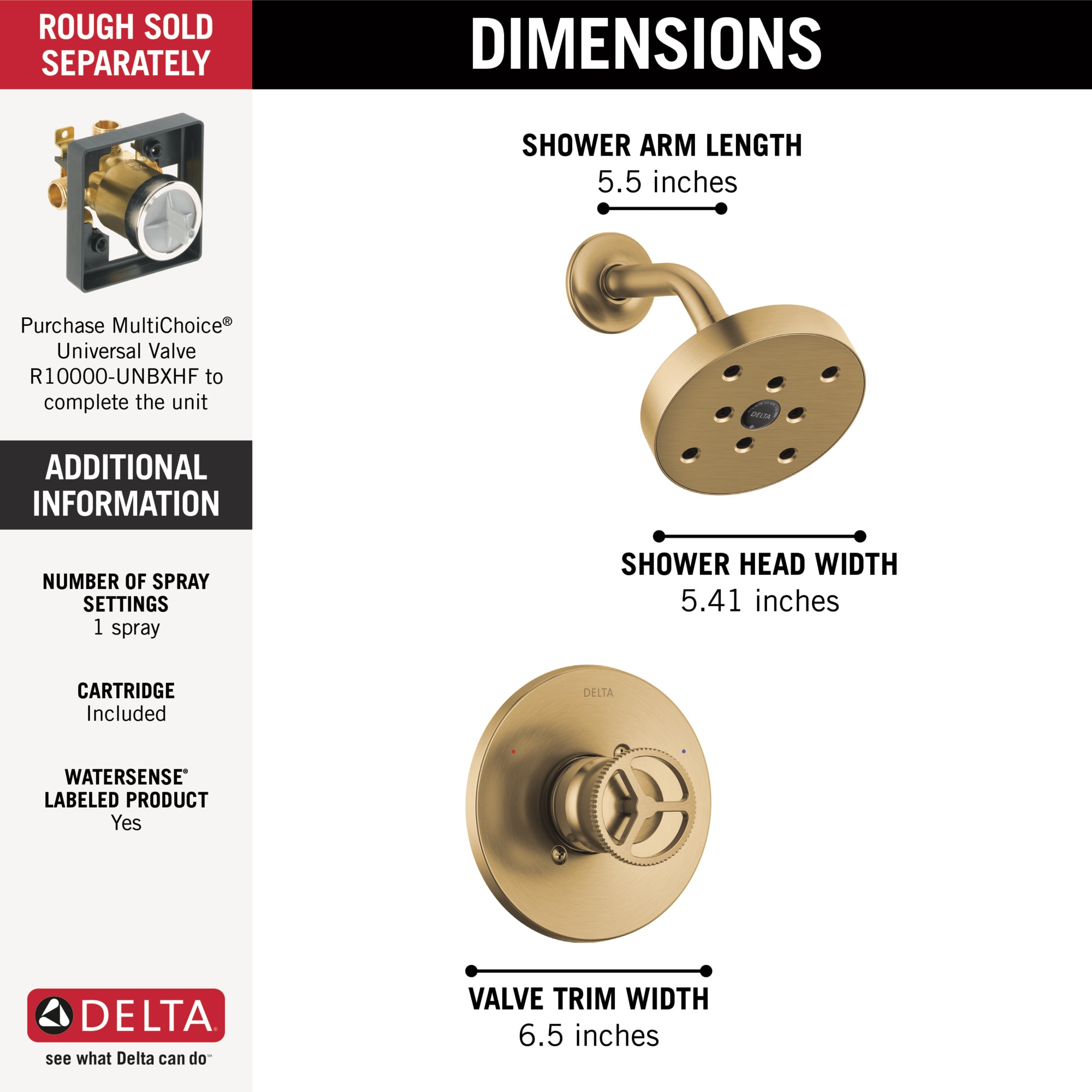 Delta T14258-CZ Tub-Shower-Faucets - View #3