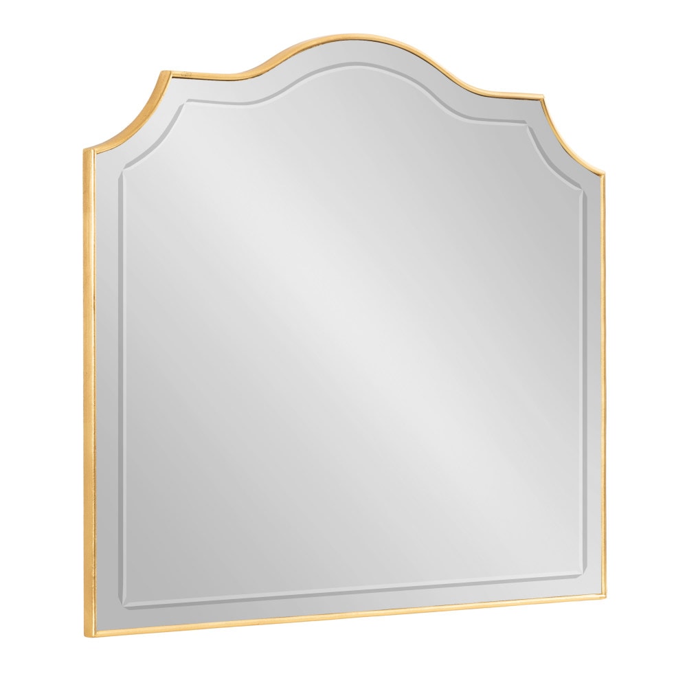 Kate and Laurel 227194 Hollyn 31.50-in W x 27.50-in H Arch Gold Framed Wall Mirror