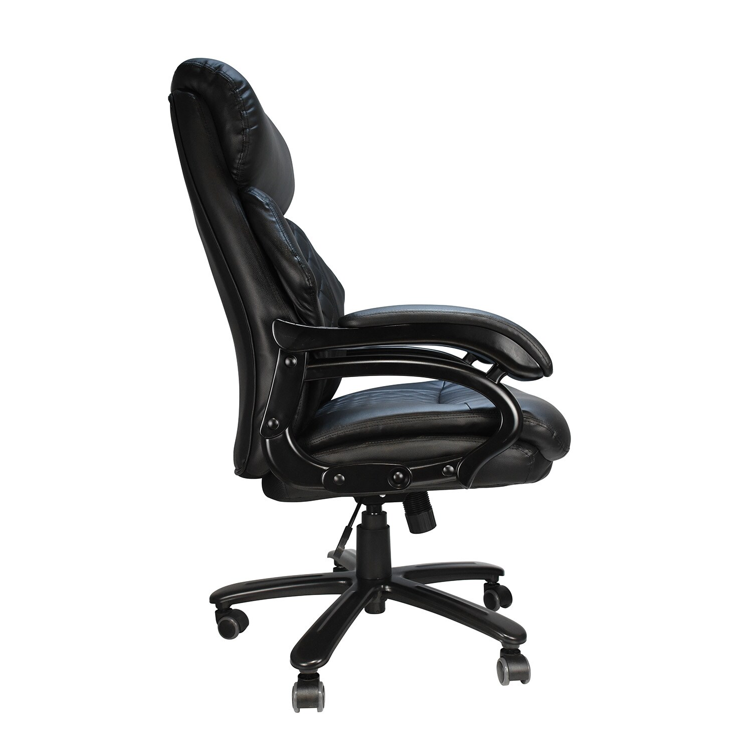 Hygge Ergonomic Back Support High Back Executive Leather Home Office  Computer Desk Chair, Black 