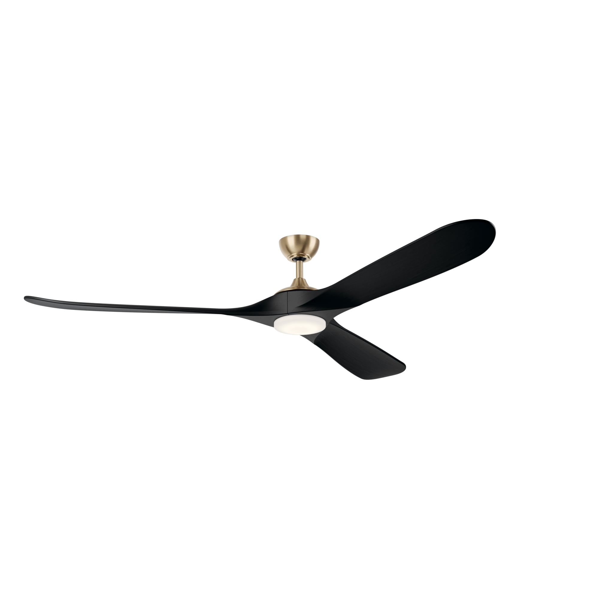 Kichler 310580CPZ Mylo 80-in Color-Changing Integrated LED Outdoor Champagne Bronze with Jet Black Blades Ceiling Fan With Light - Remote Included ( 3 -Blade )