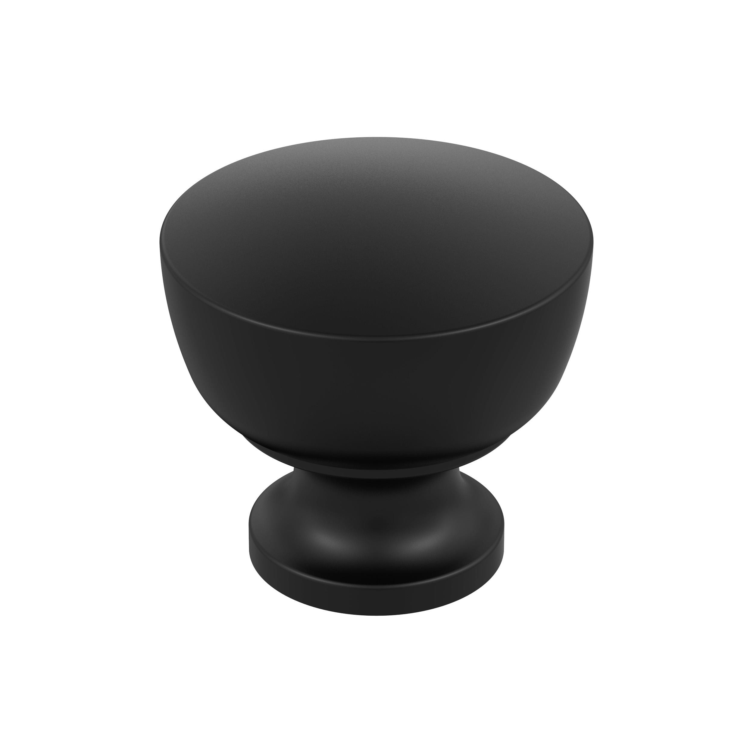 Amerock 10VMP37022MB Chalice 1-1/4-in Matte Black Round Transitional Cabinet Knob 10 -Pack