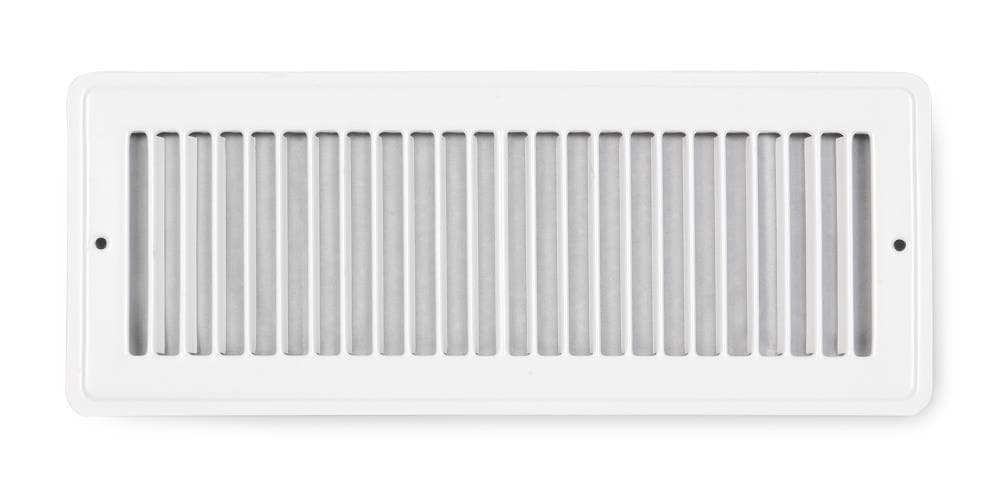 Accord Ventilation 1050412WH 12-in x 4-in Steel White Toe Space Grille