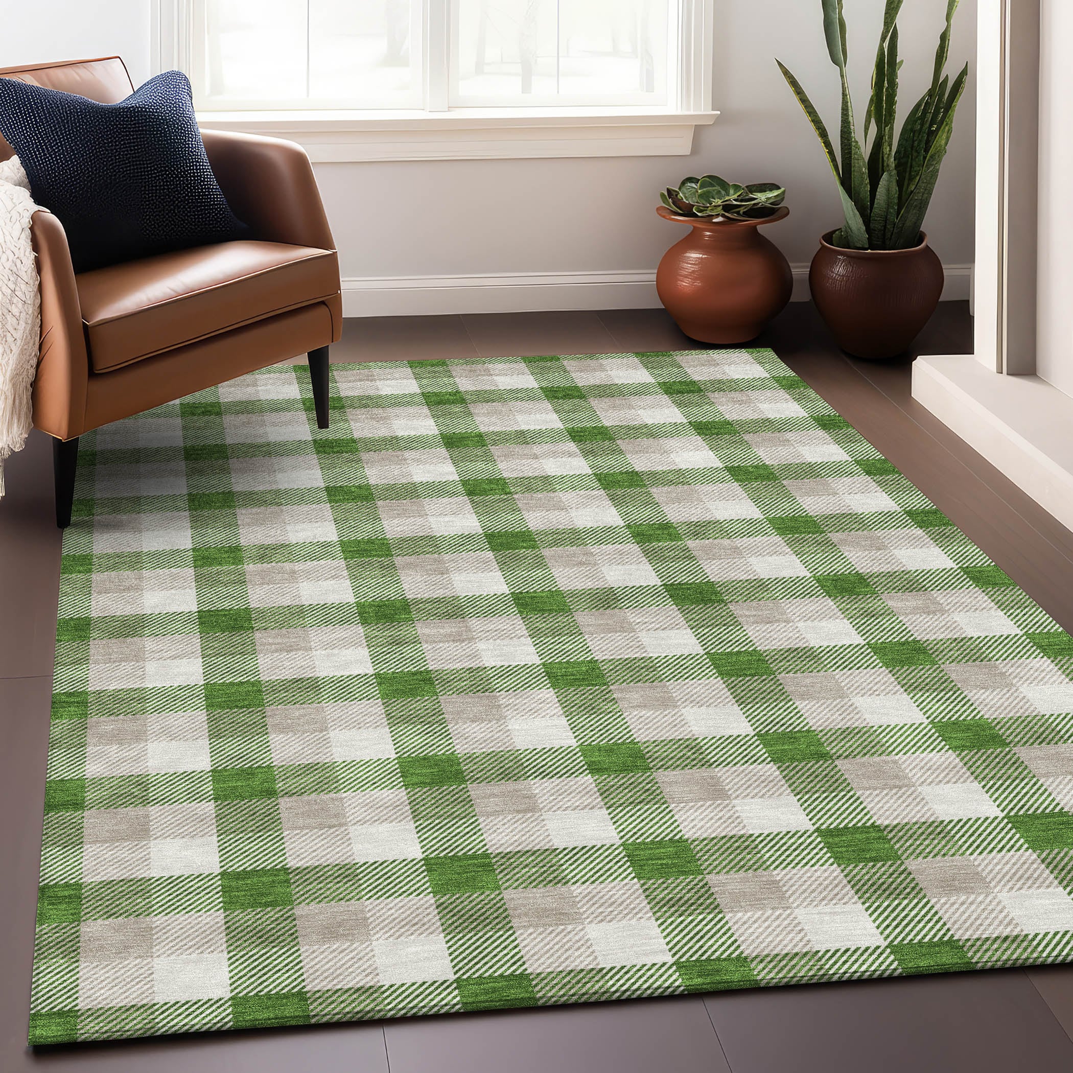 Addison Rugs ACN1053EM5X8 Chantille ACN1053EM 5 x 7 (ft) Polyester Emerald Rectangular Indoor/Outdoor Geometric Machine washable Area rug