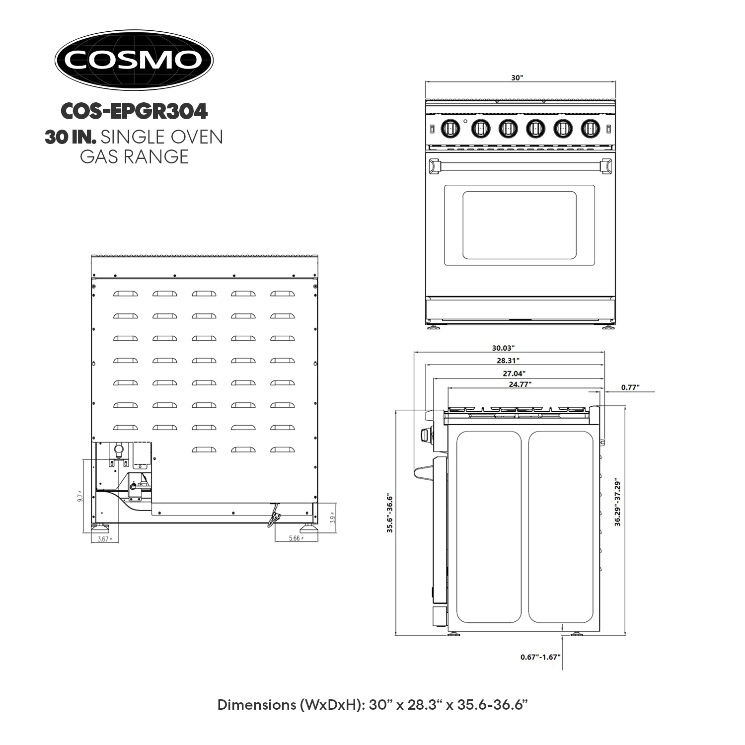 Cosmo COS-EPGR304 Freestanding-Gas-Ranges - View #5
