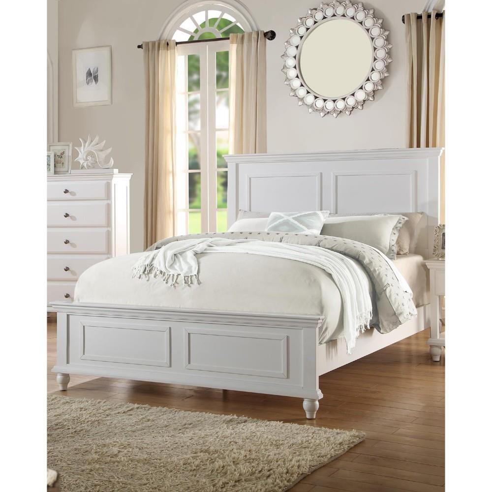 Benzara White Queen Wood Bed Frame At Lowes.com