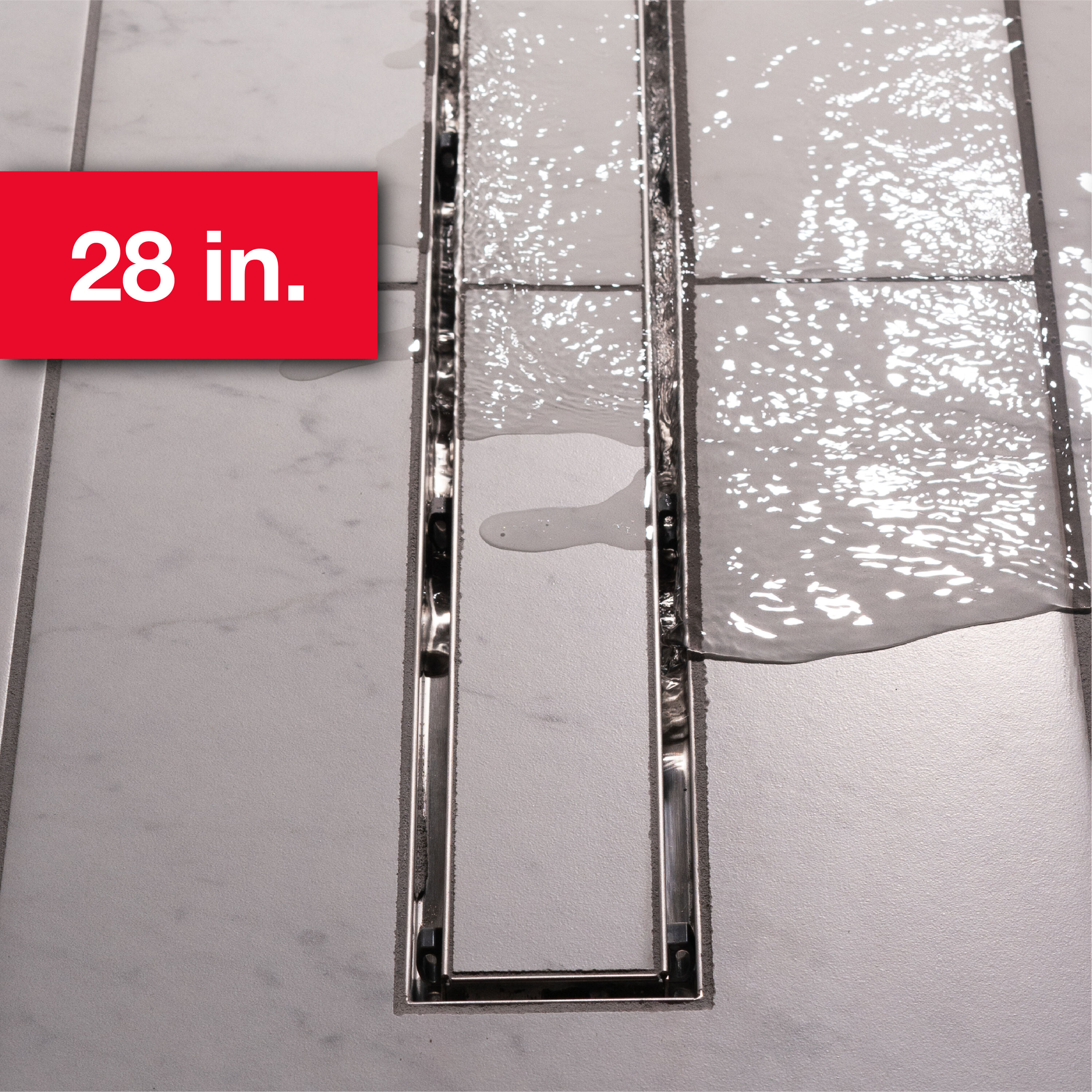 The LUXE Linear Drains Square Tile Insert Point Drain - A Must for