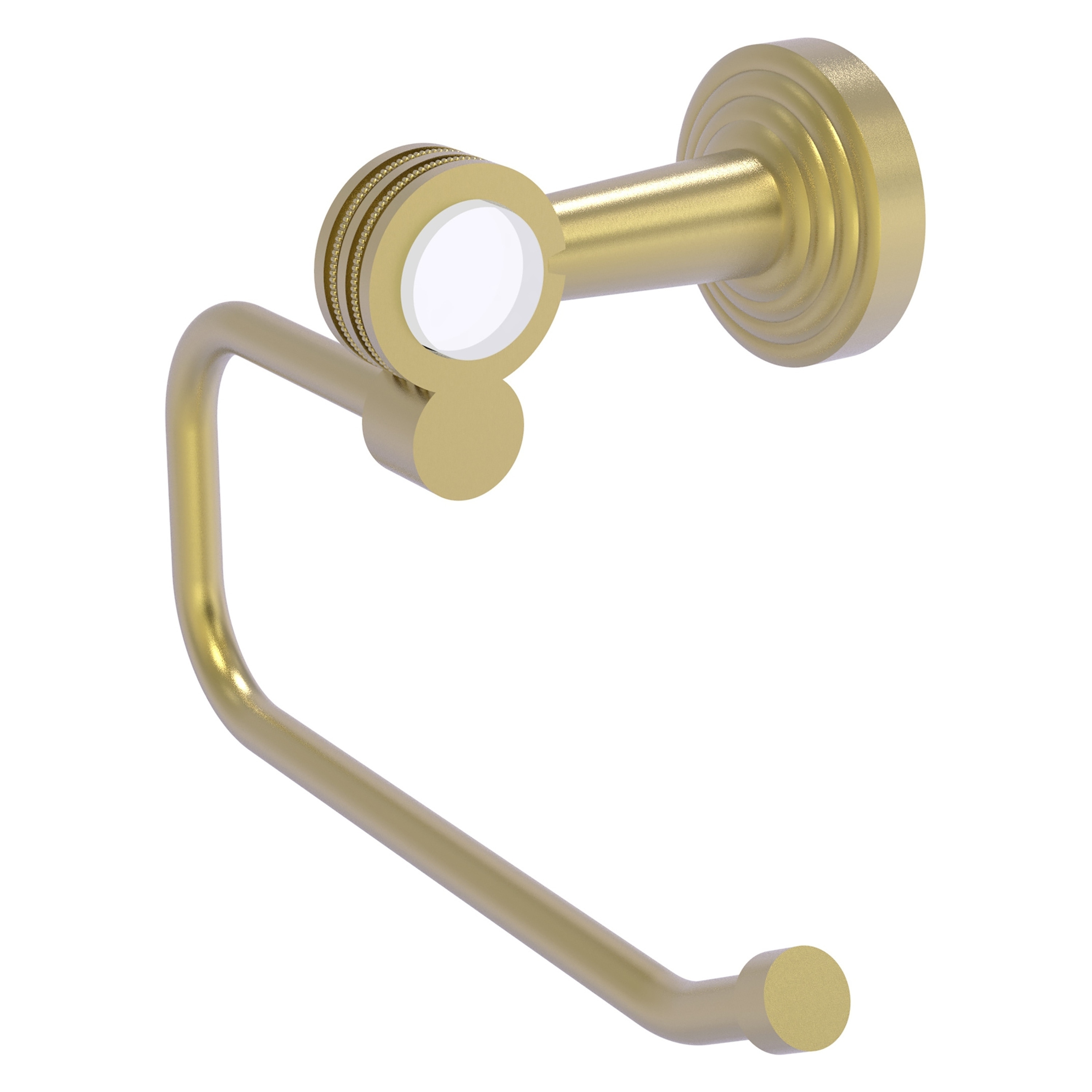 Allied Brass PB-24ED-SBR Pacific Beach Satin Brass Wall mount Single post Toilet Paper Holder 1 -Rolls