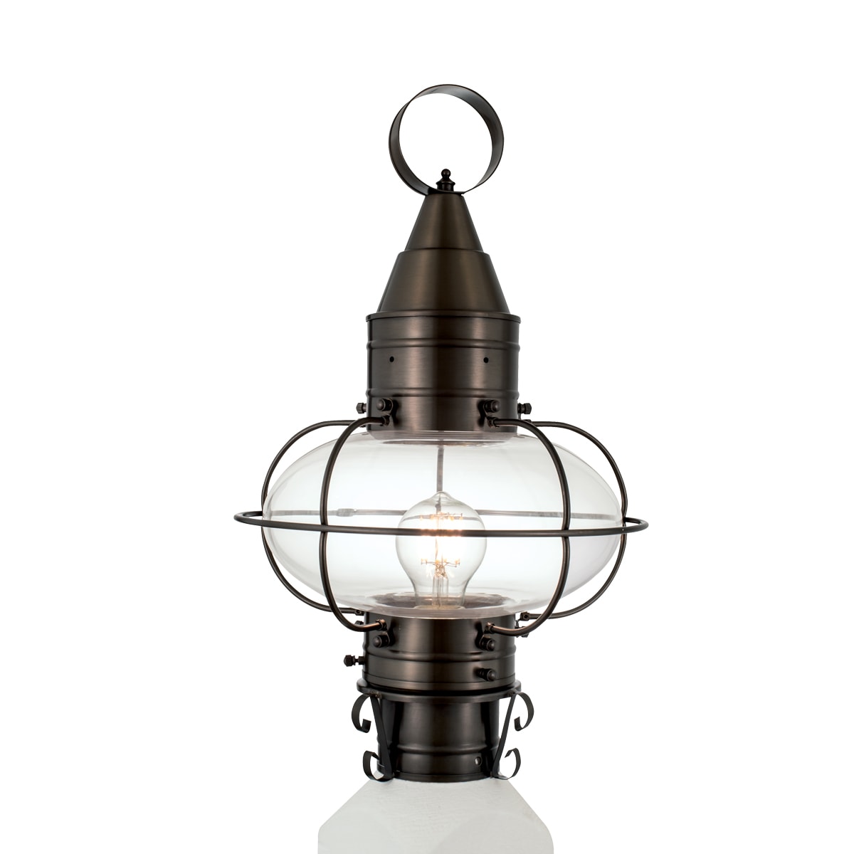 Norwell Lighting 1511-BR-CL Classic Onion 17.5-Inches Bronze Traditional Outdoor Light post lantern
