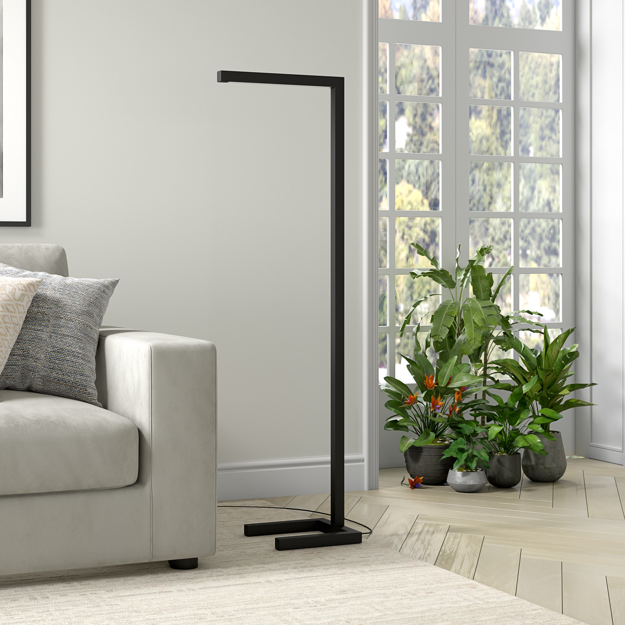 Hailey Home FL2081 Malin 52-in Blackened Bronze Standard Floor Lamp with Metal Shade