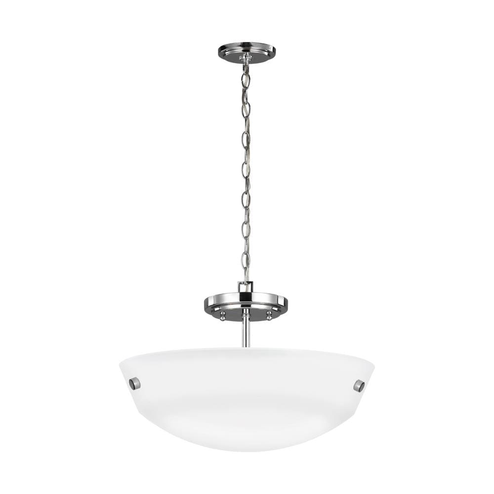 Generation Lighting 7715202EN3-05 Kerrville 2 -Light 15-in Polished Chrome Semi Flush Mount Light ENERGY STAR Certified