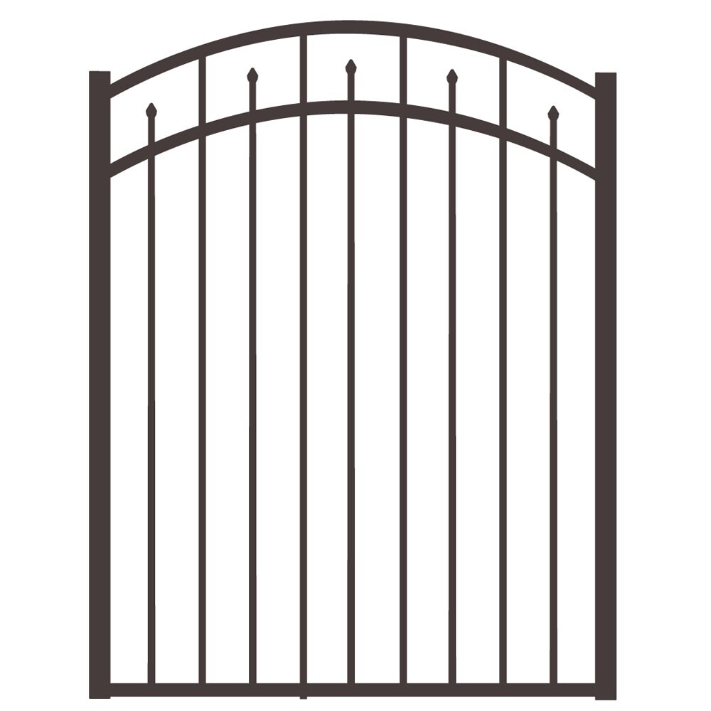 Freedom Concord 4-1/2-ft H Black Aluminum Spaced Picket Flat-top Decorative Fence Gate