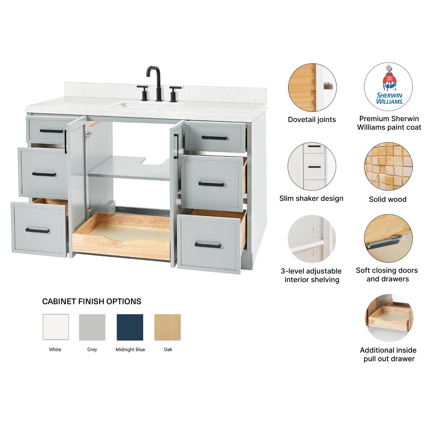 ARIEL K54CQRVOGRY Bath-Vanity-Combo - View #5
