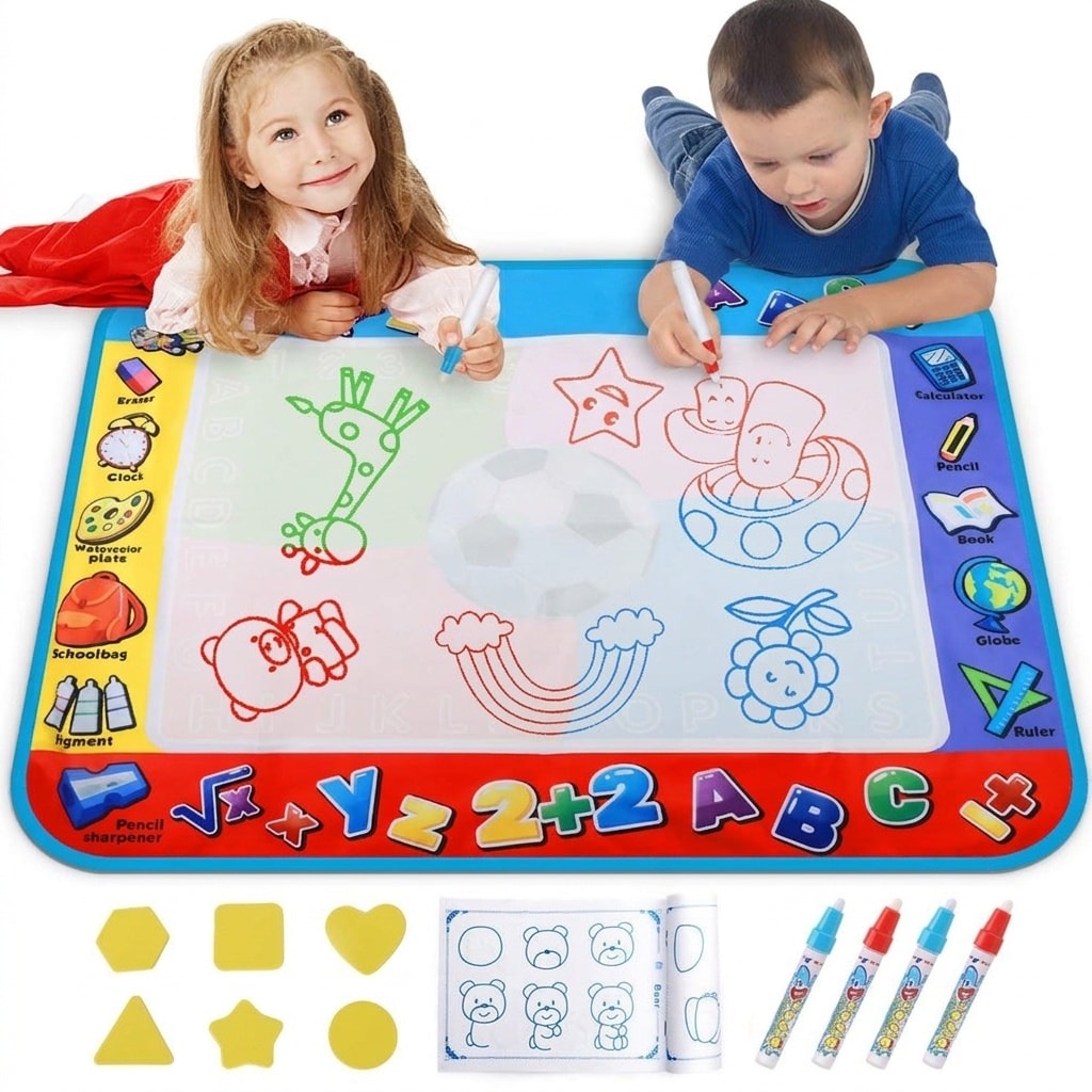 Adrinfly Large Aqua Coloring Mat for Kids Reusable Water Drawing Pad ...