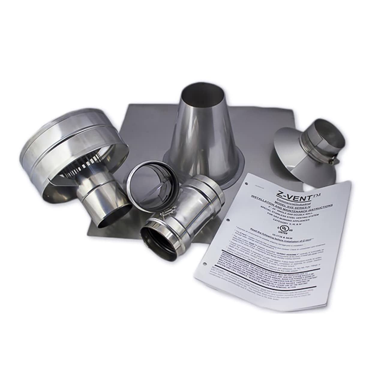 Eccotemp V3VVK Vent Kit 3-in -Dia Stainless steel Vent kit For Tankless gas Water Heater