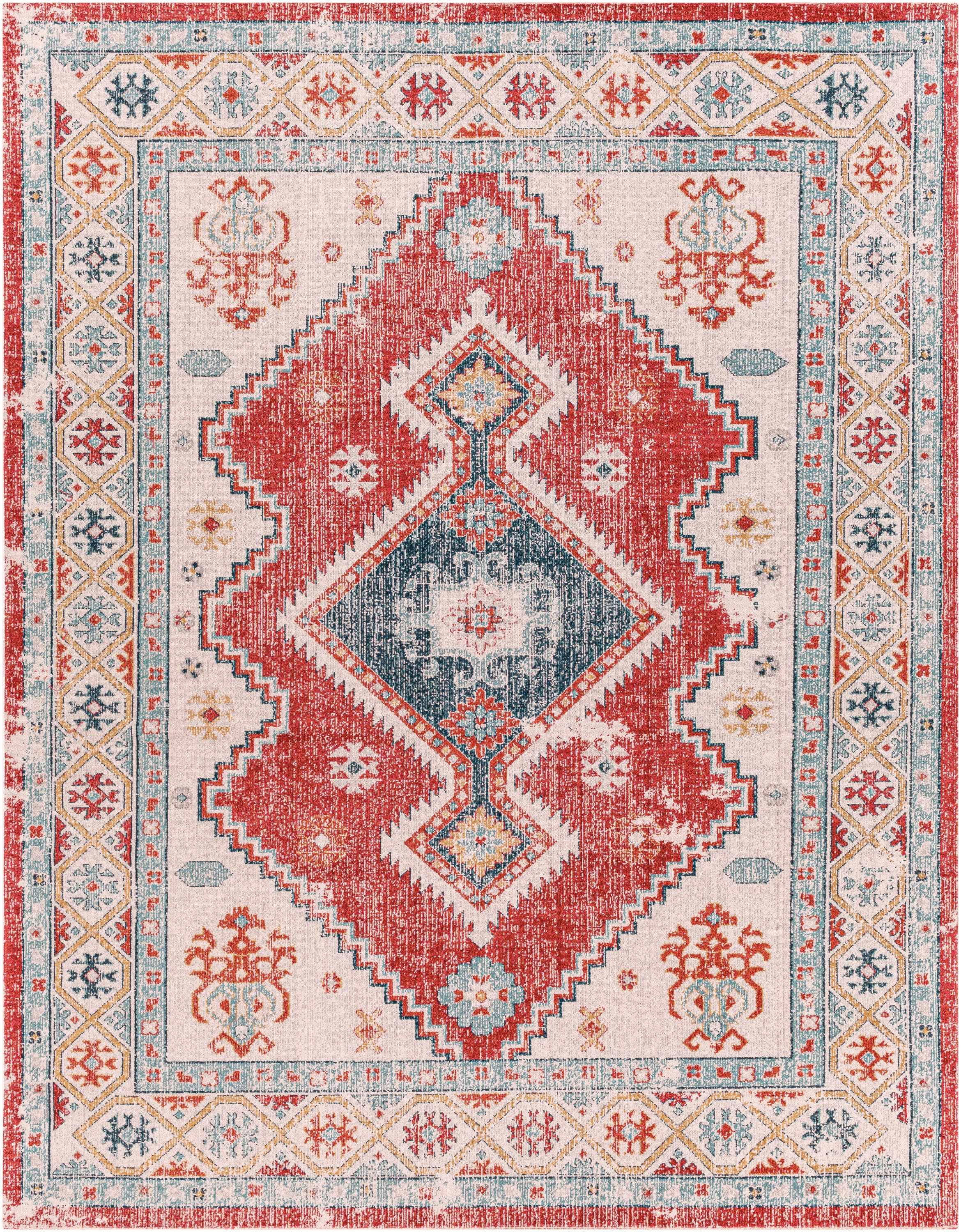 Artistic Weavers HTB2305-679 Huntington Beach 7 X 9 (ft) Rust Indoor/Outdoor Medallion Global Area Rug