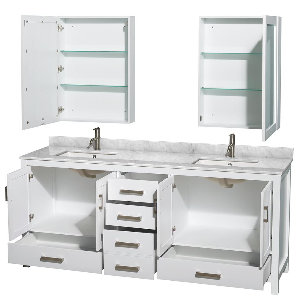 Wyndham Collection WCS141480DWHCMUNSMED Bath-Vanity-Combo - View #2