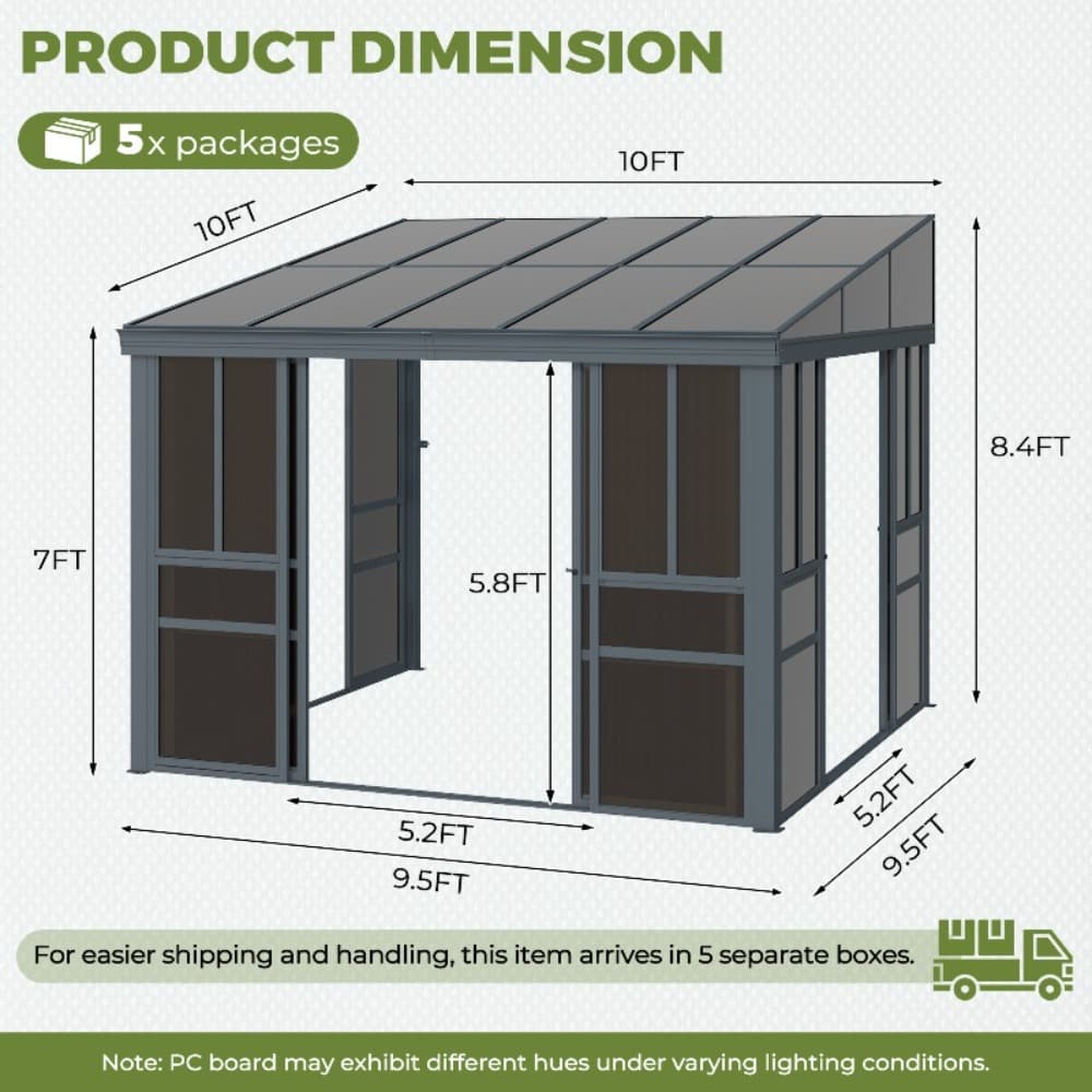 U-HOMY WQ-304GY-OT Wood-Resin-Gazebos - View #2