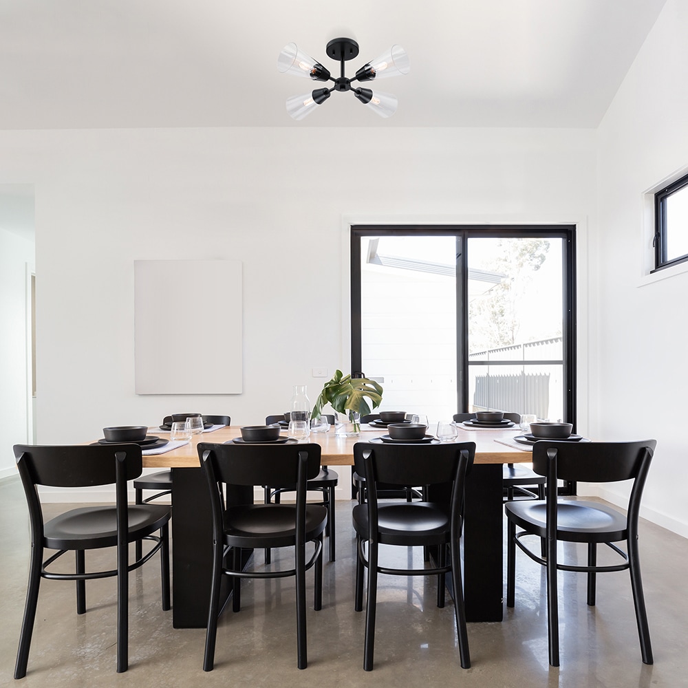 Designers Fountain D290C-SF-MB Norro 4 -Light 21-in Matte Black Semi Flush Mount Light